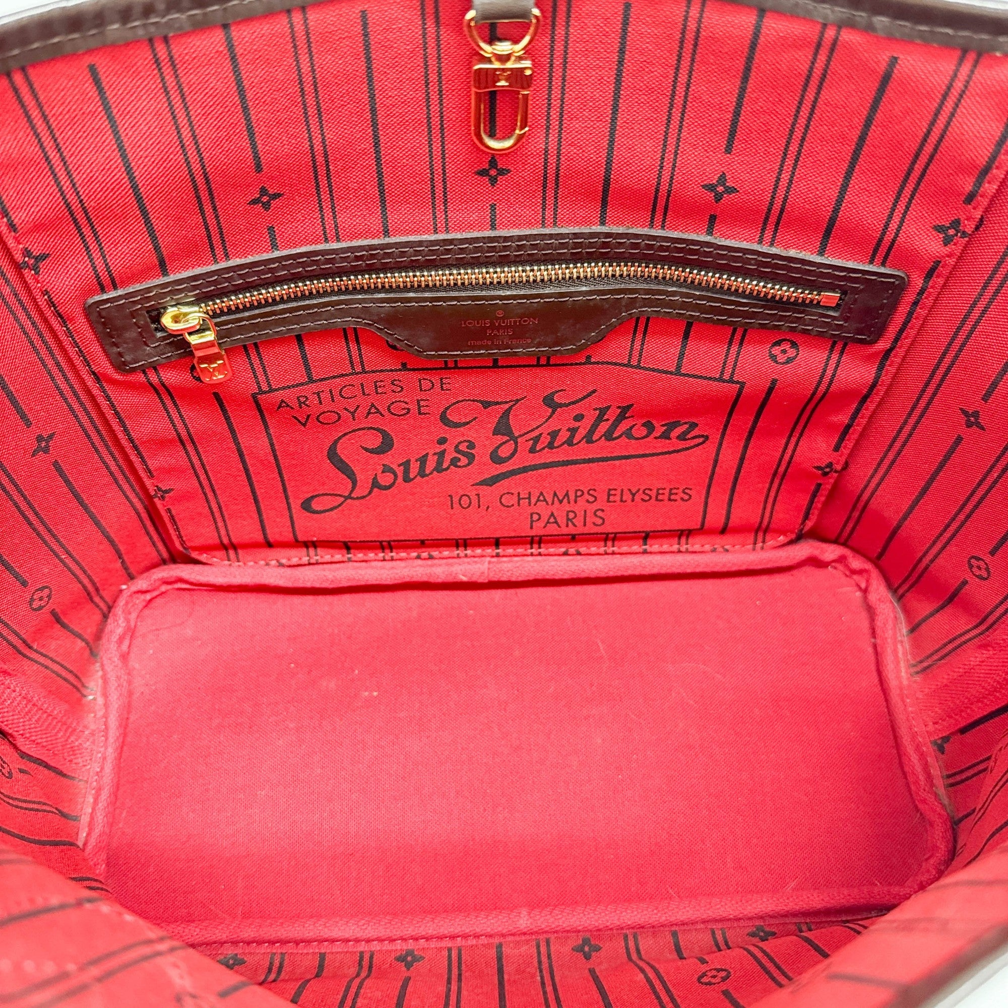 Neverfull Brown Damier Canvas Tote Bag