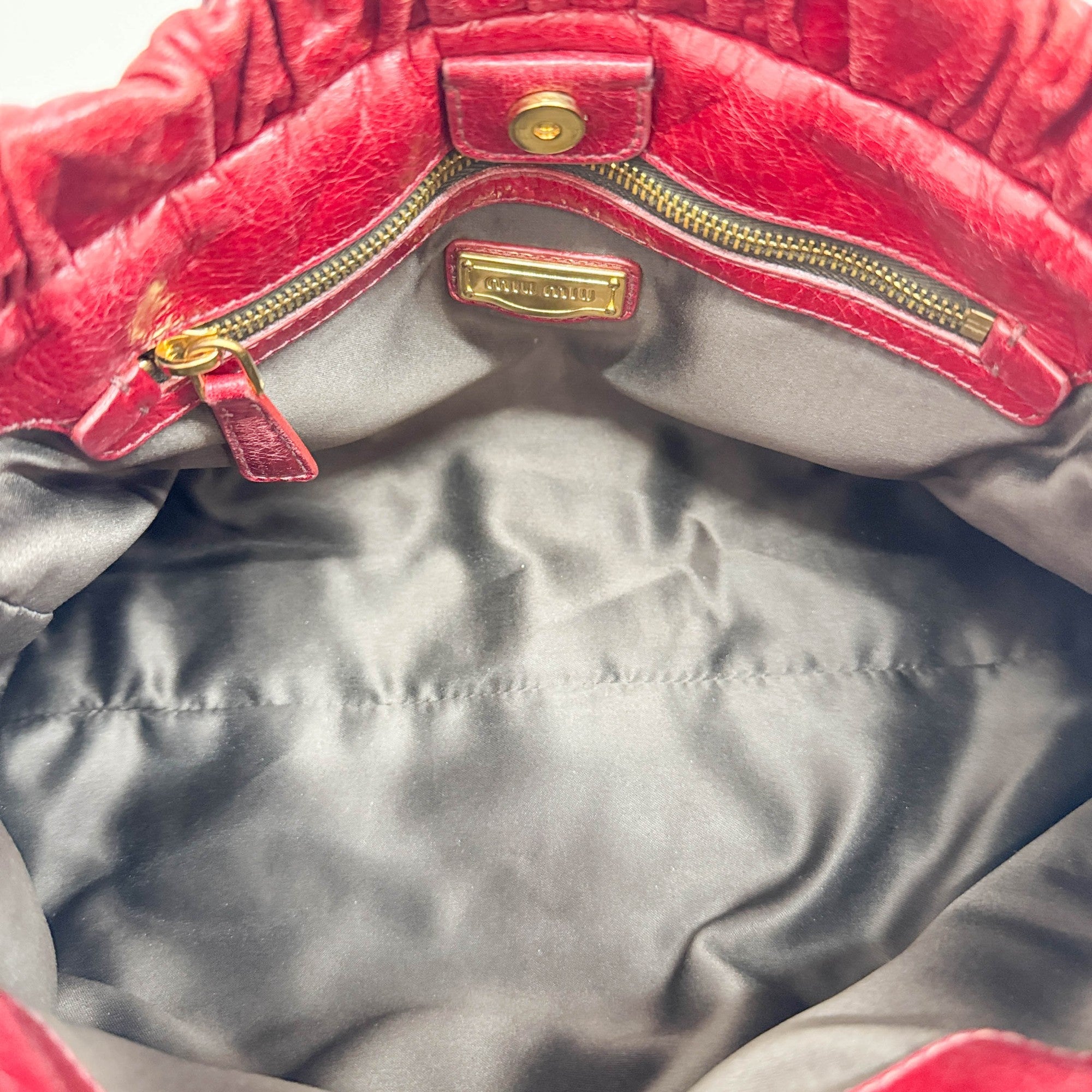 Vitello Red Leather Two Way Bag