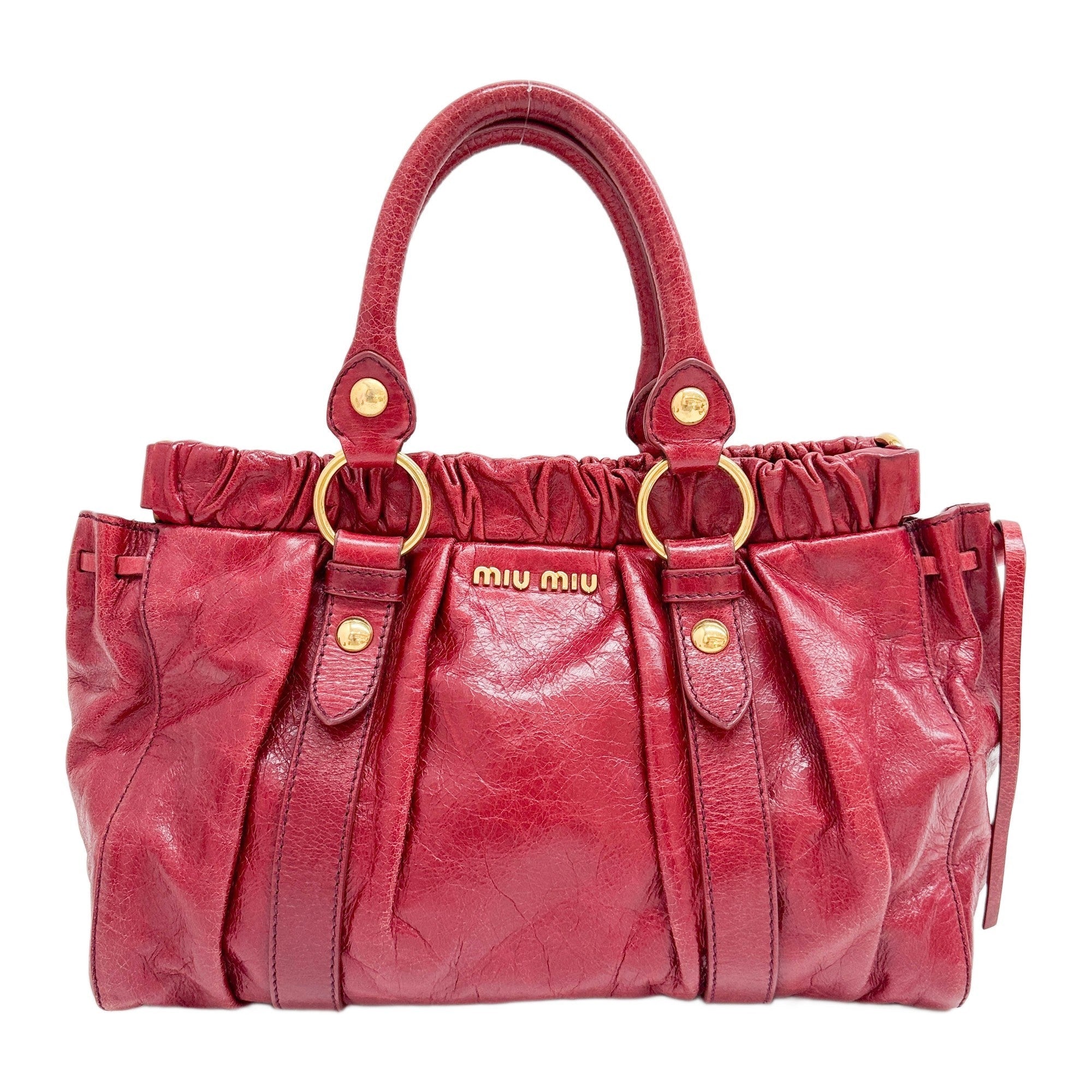 Vitello Red Leather Two Way Bag
