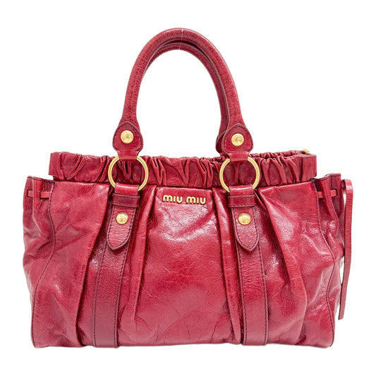 Vitello Red Leather Two Way Bag