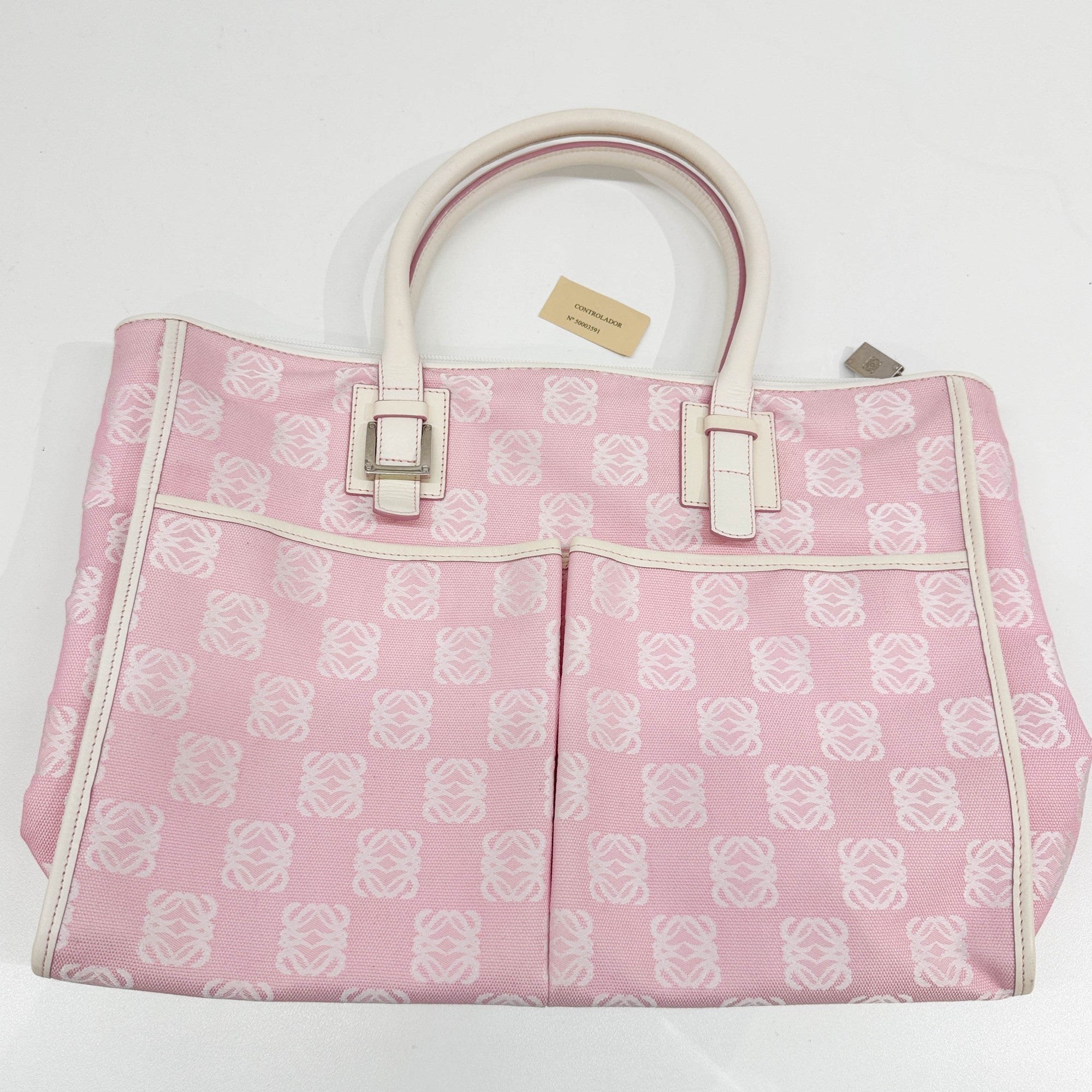 Pink Anagram Canvas Tote Bag