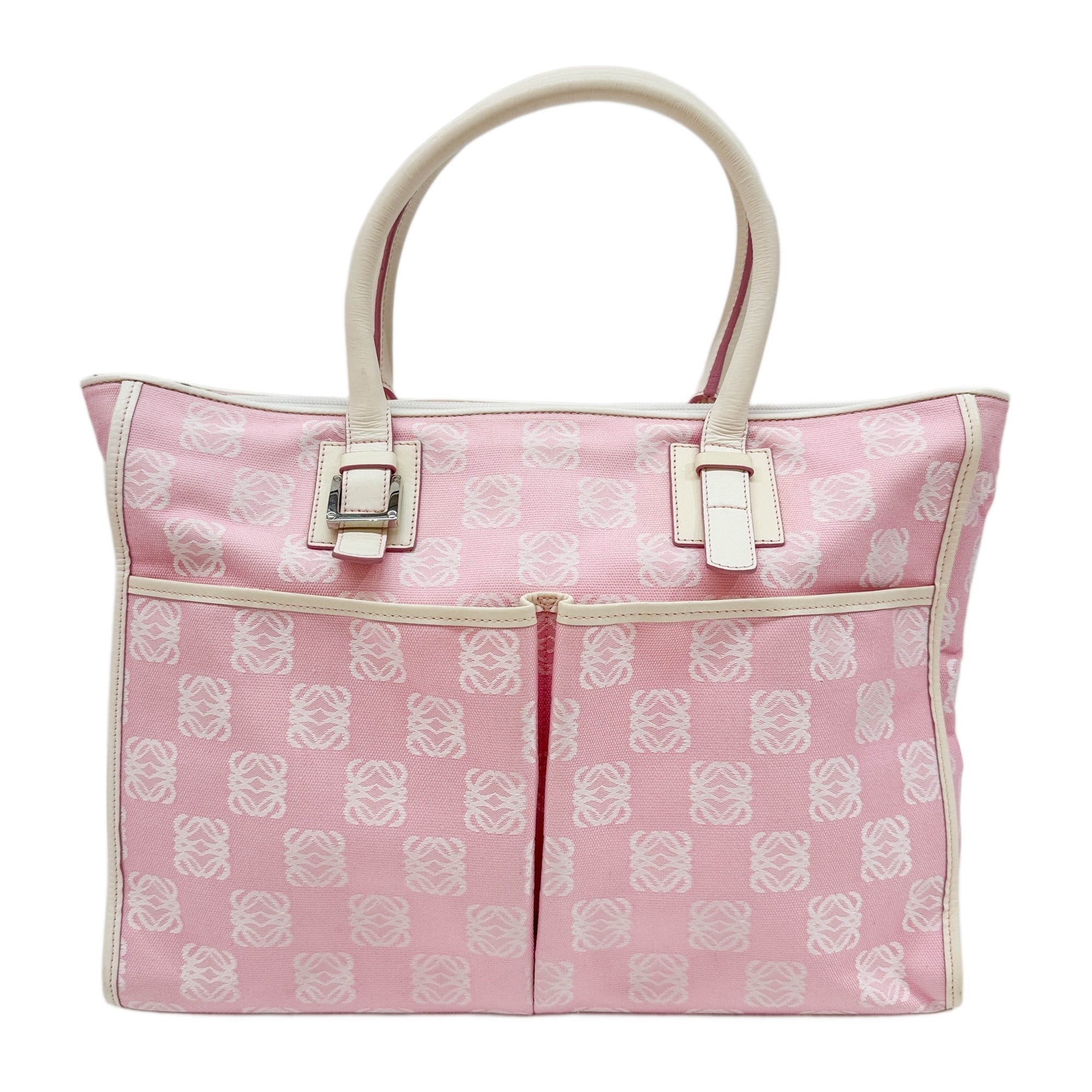 Pink Anagram Canvas Tote Bag
