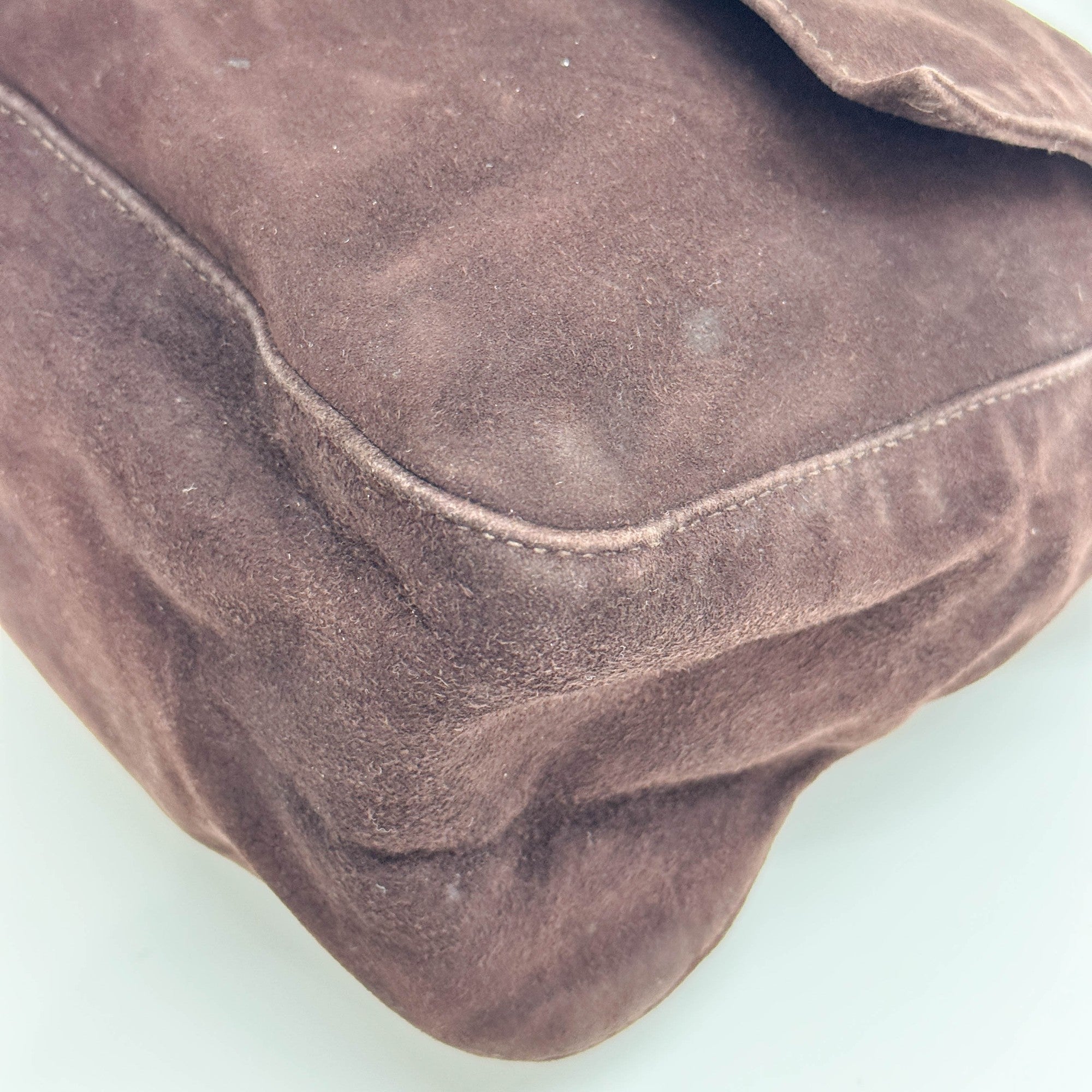 Mamma Baguette Brown Suede Shoulder Bag