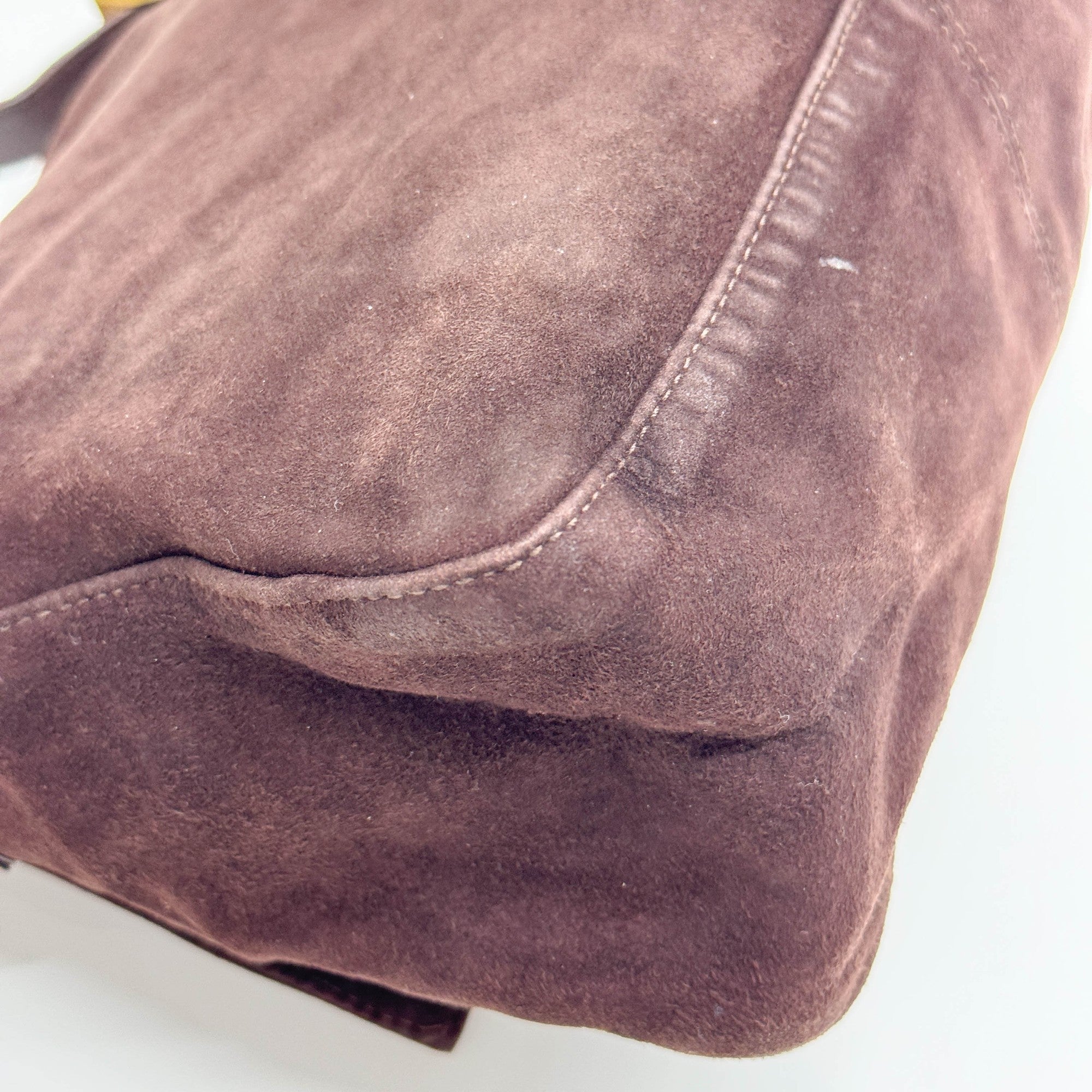 Mamma Baguette Brown Suede Shoulder Bag