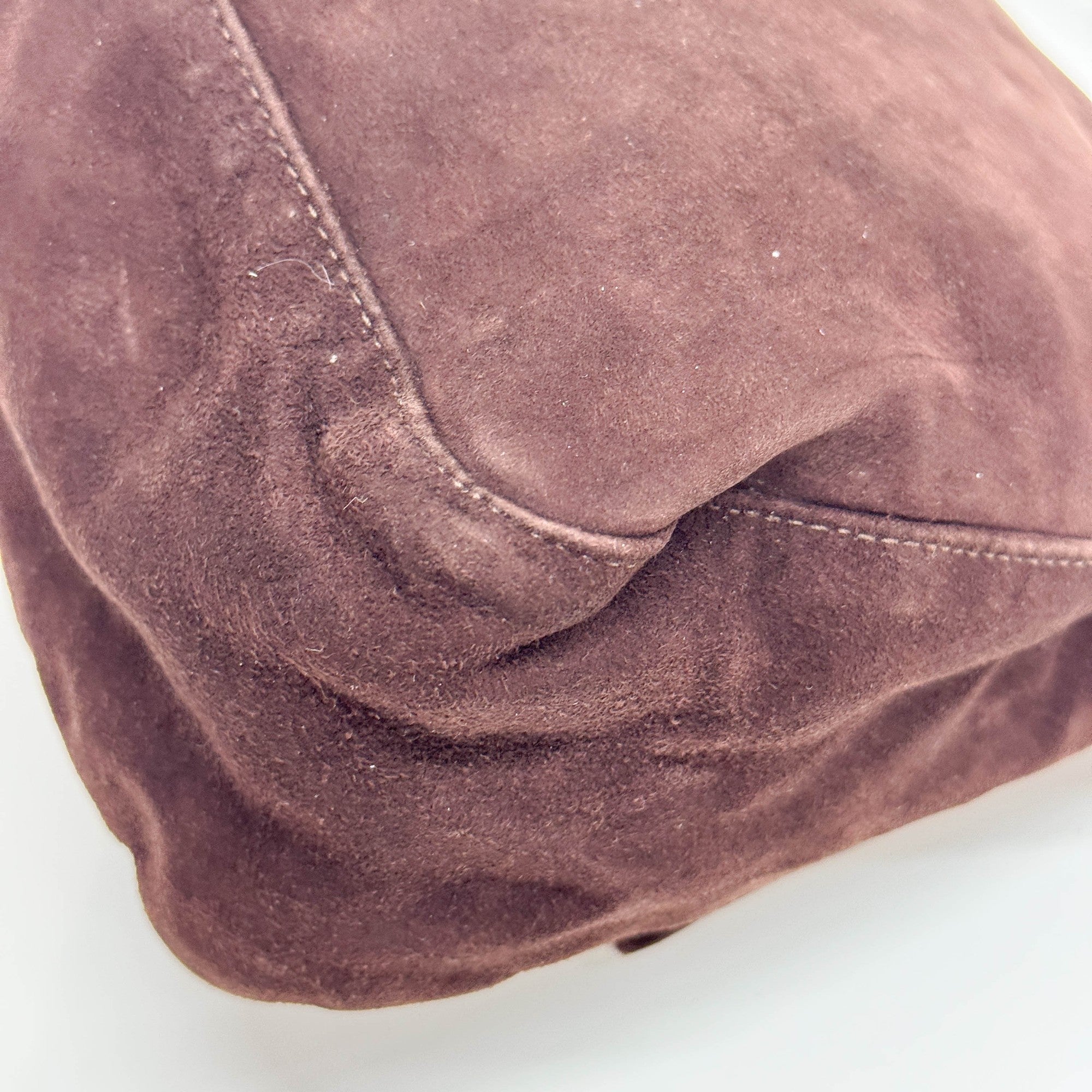 Mamma Baguette Brown Suede Shoulder Bag