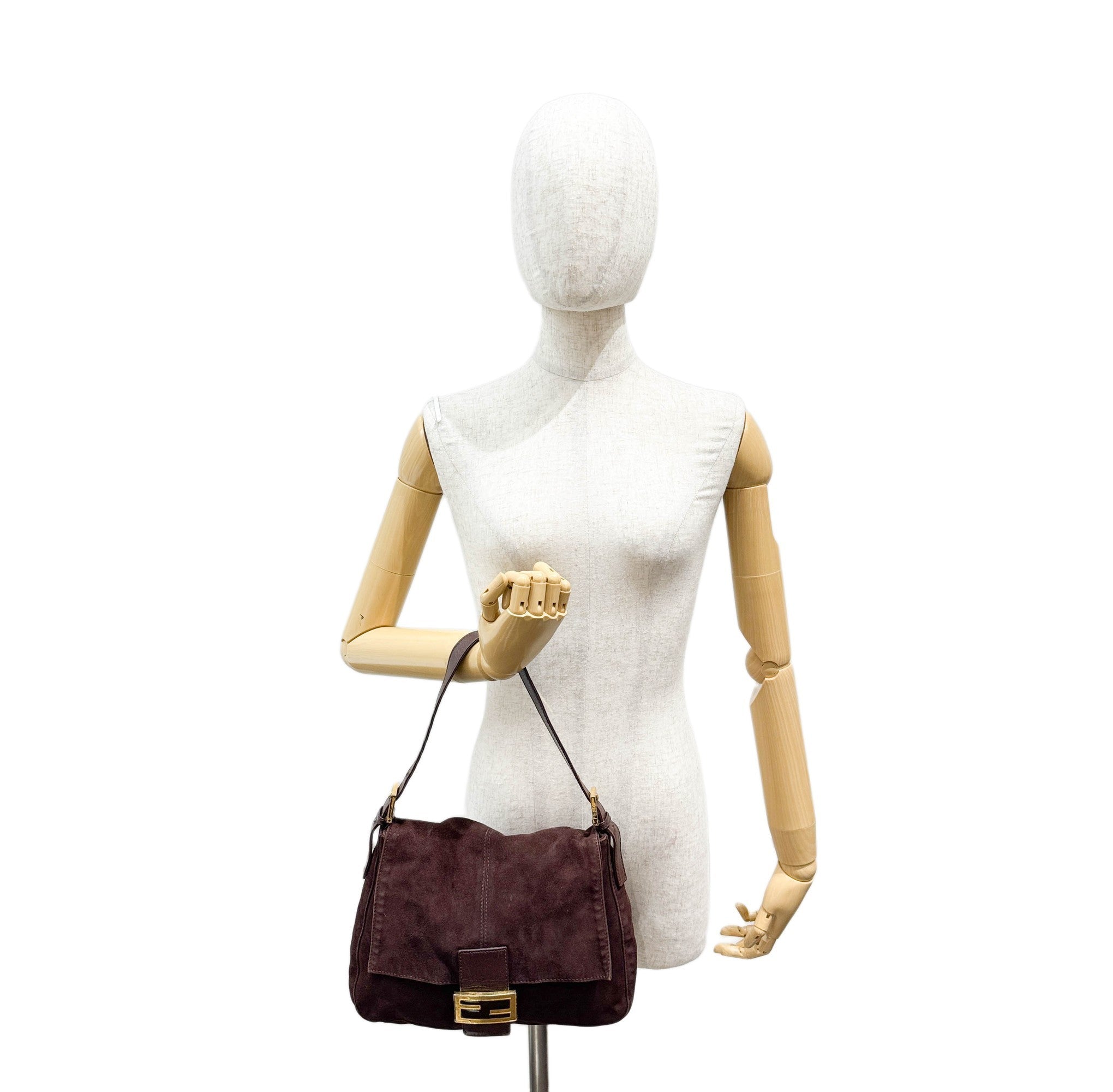 Mamma Baguette Brown Suede Shoulder Bag