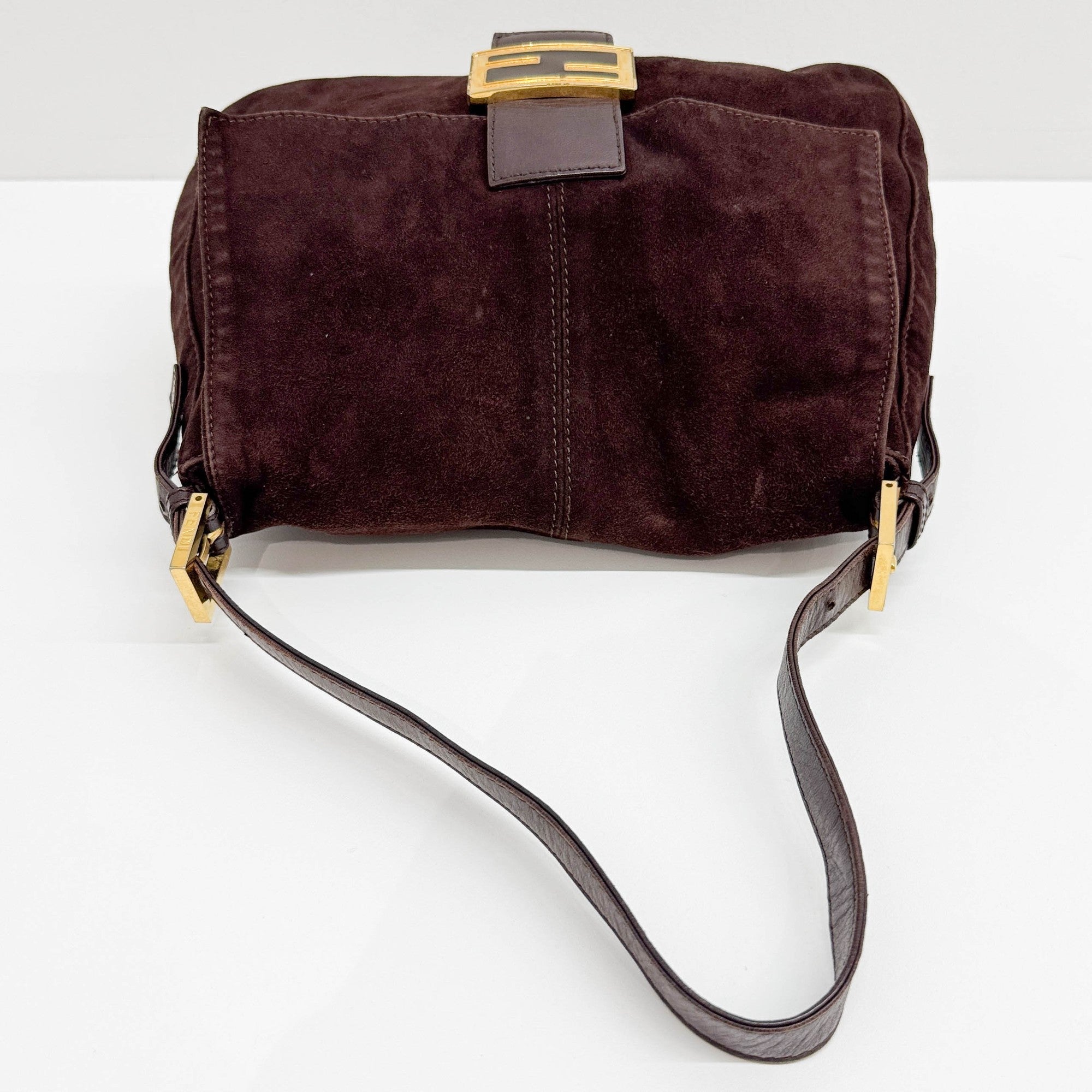 Mamma Baguette Brown Suede Shoulder Bag