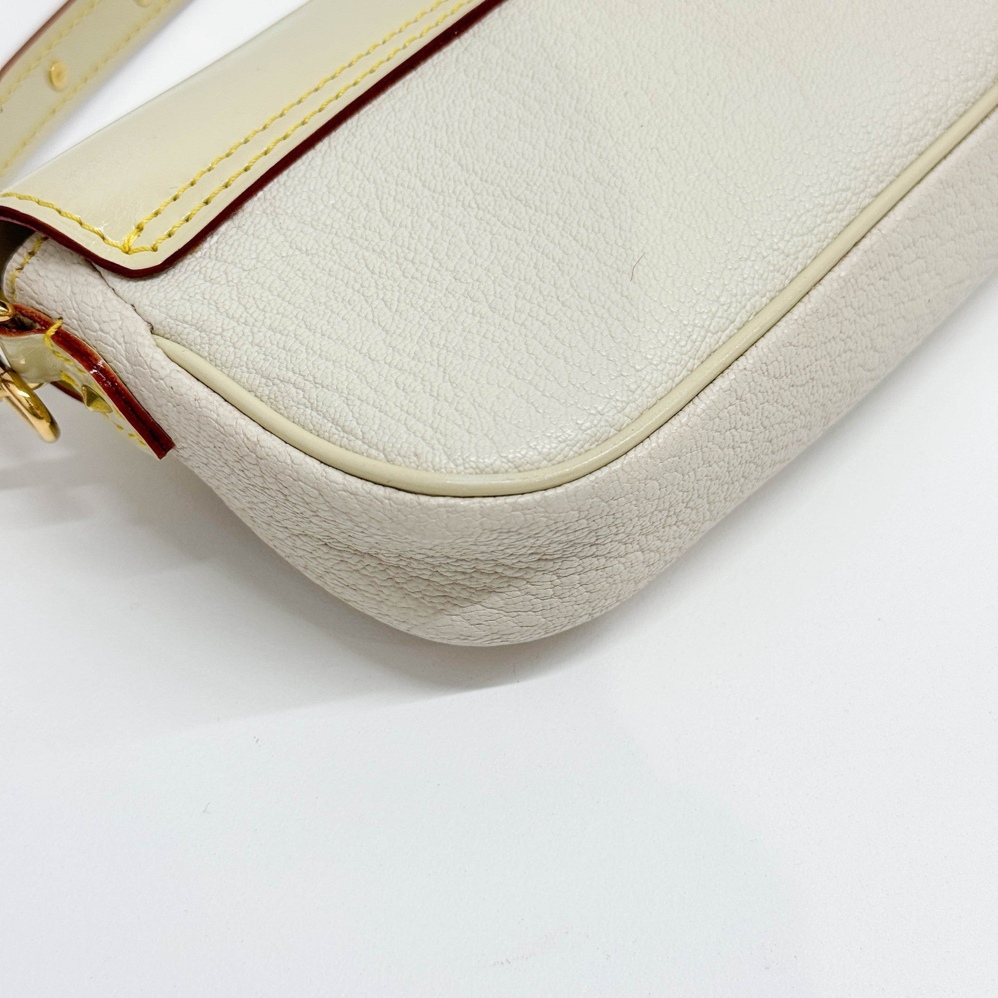 Suhali Le Precieux White Leather Pouch Bag