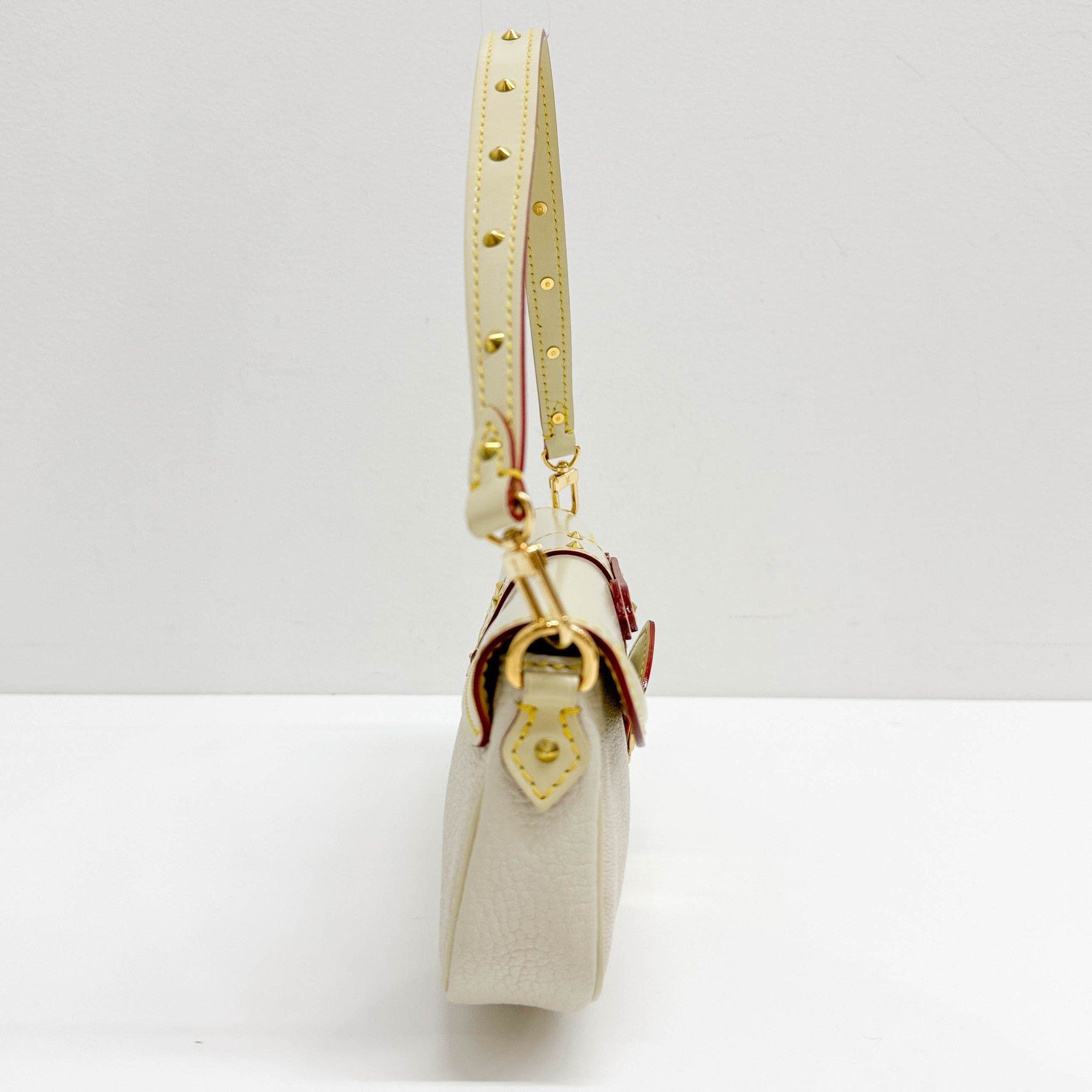 Suhali Le Precieux White Leather Pouch Bag