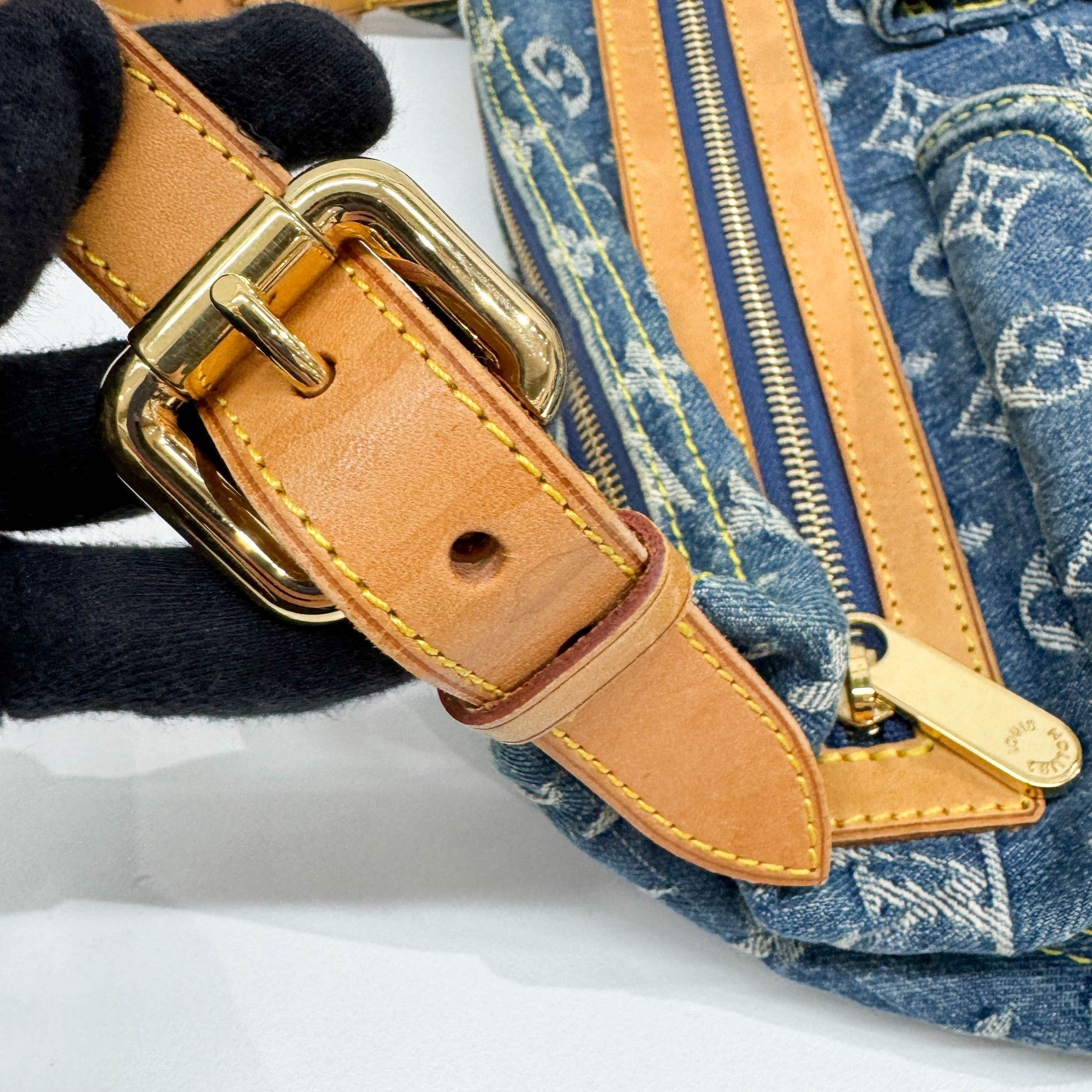 Neo Baggy Blue Monogram Canvas Denim Shoulder Bag