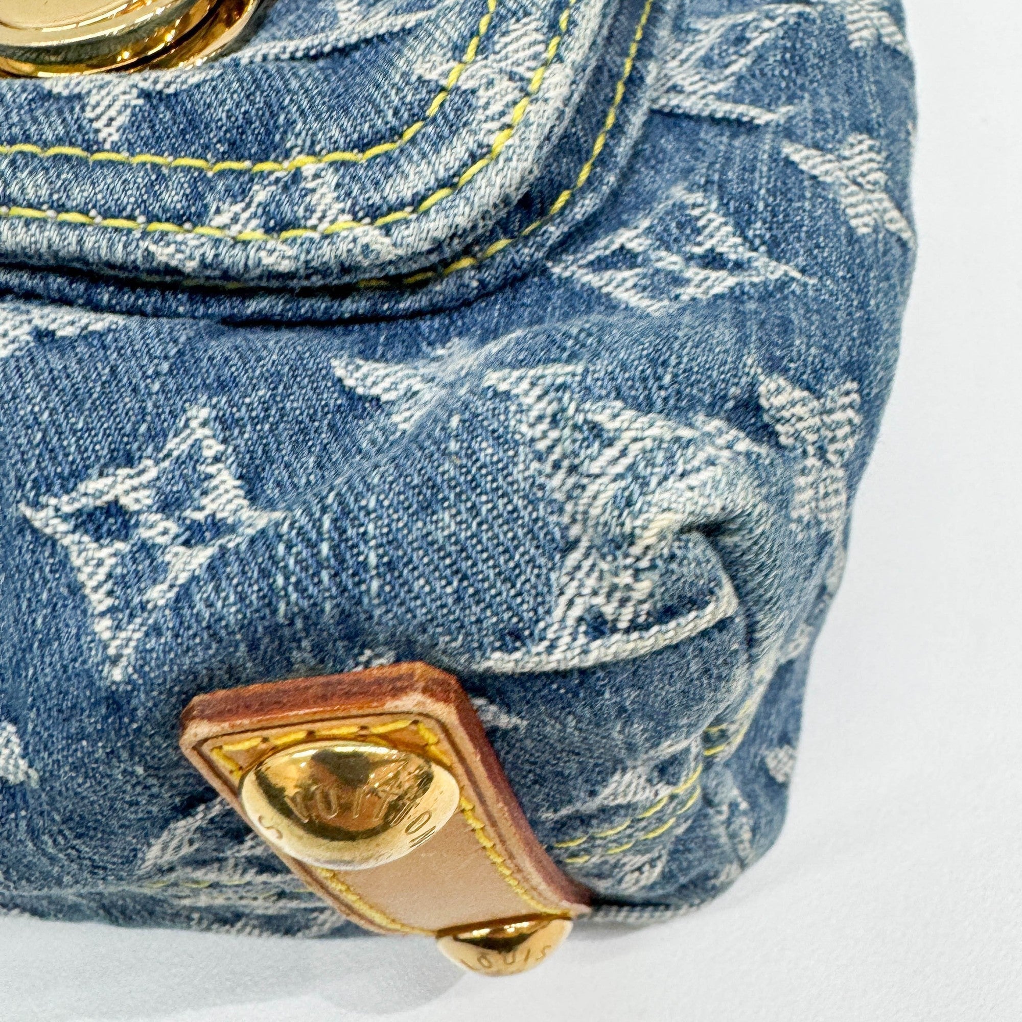 Neo Baggy Blue Monogram Canvas Denim Shoulder Bag