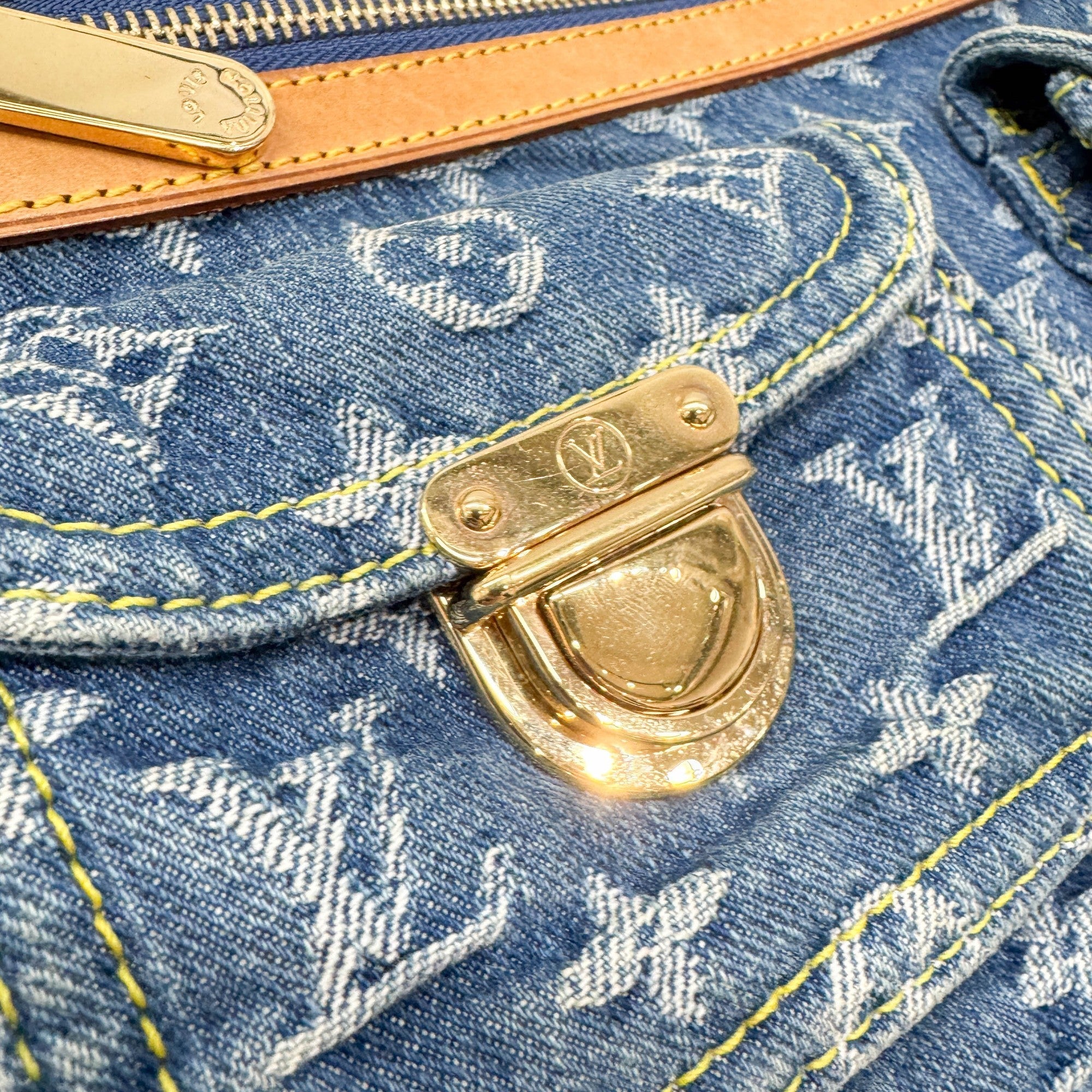 Neo Baggy Blue Monogram Canvas Denim Shoulder Bag