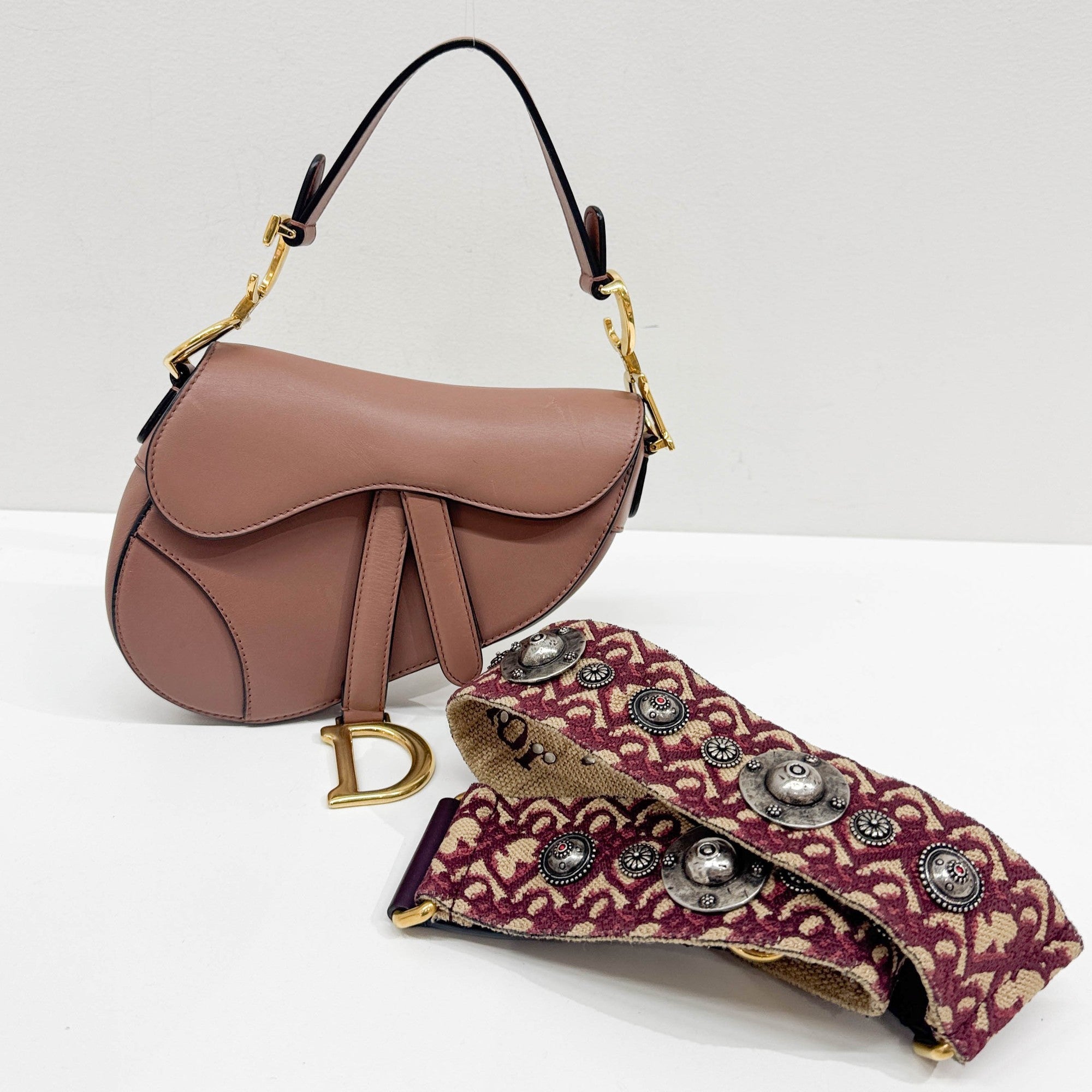 Mni Saddle Rosybrown Leather Two Way Bag