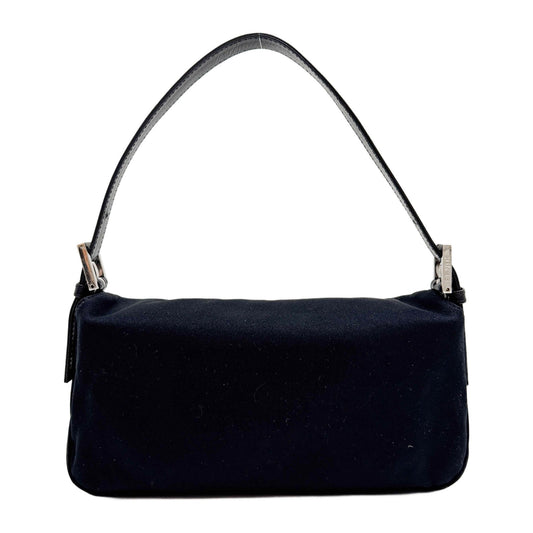 Baguette Black Neoprene Shoulder Bag
