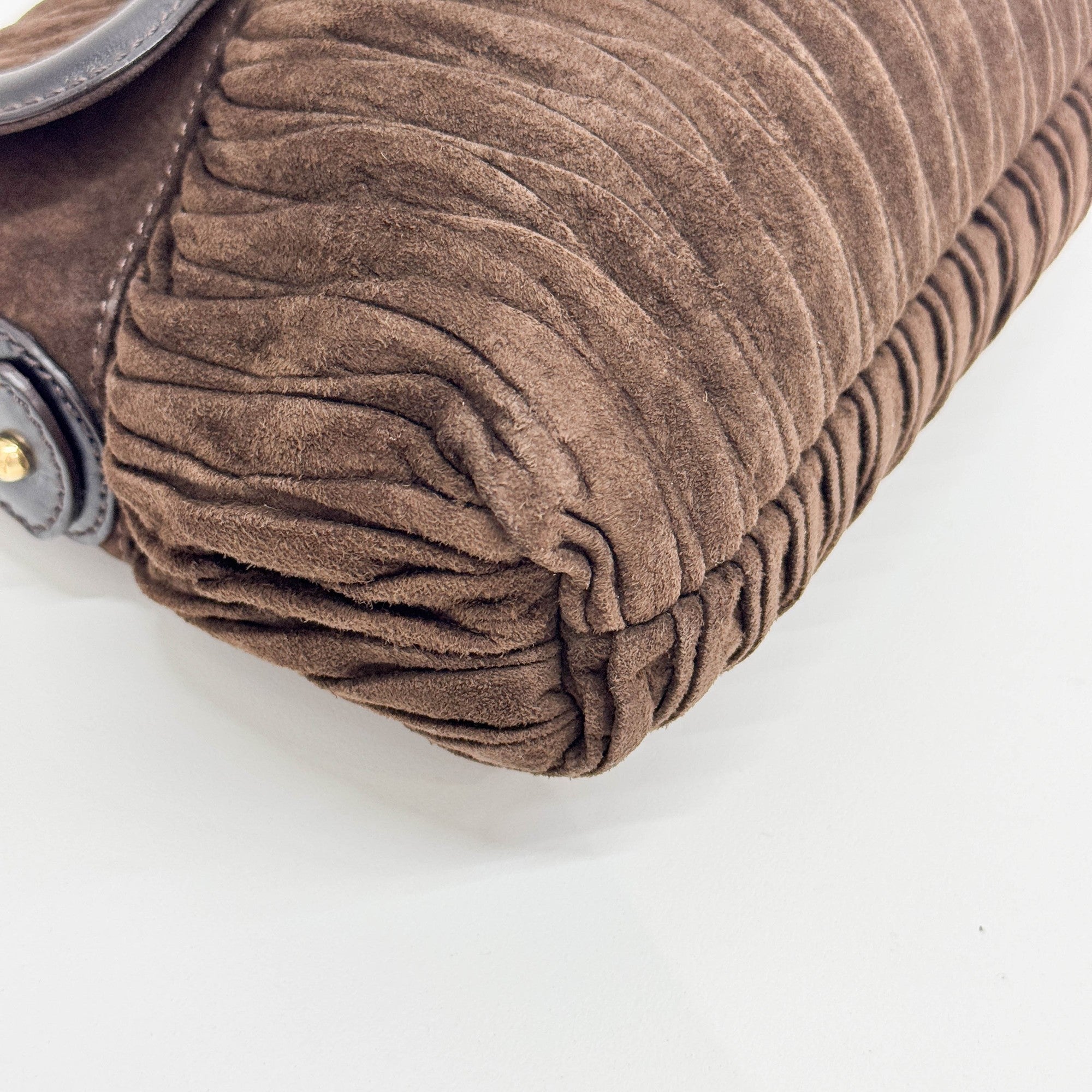 Chef Brown Suede Shoulder Bag