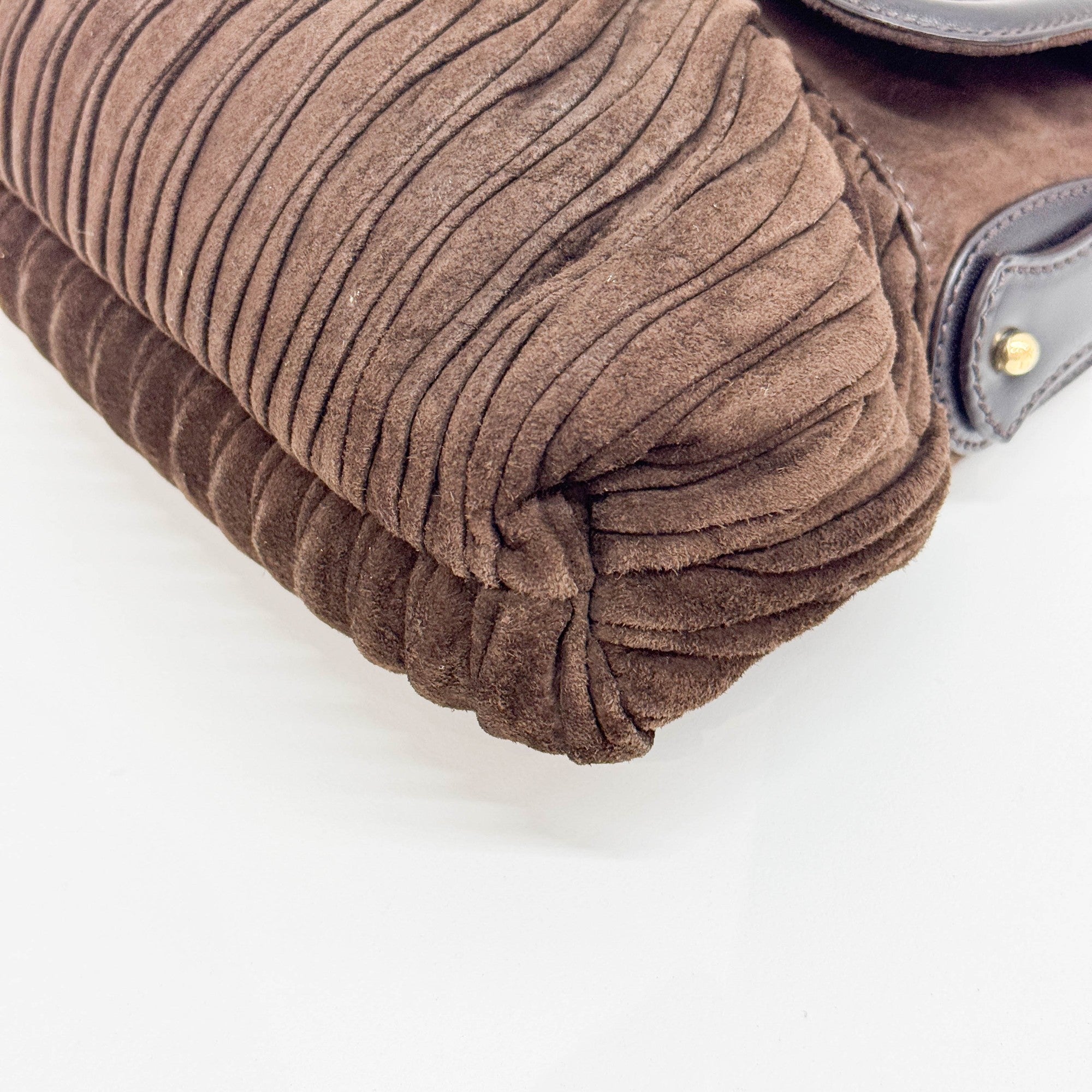 Chef Brown Suede Shoulder Bag