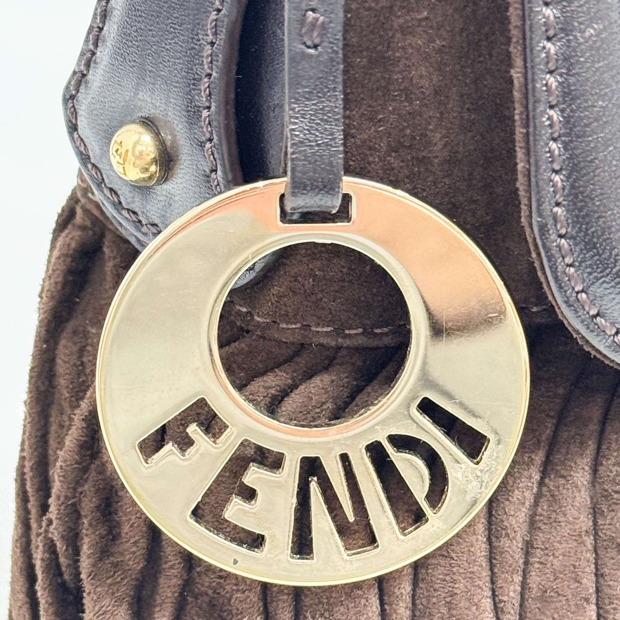 Chef Brown Suede Shoulder Bag