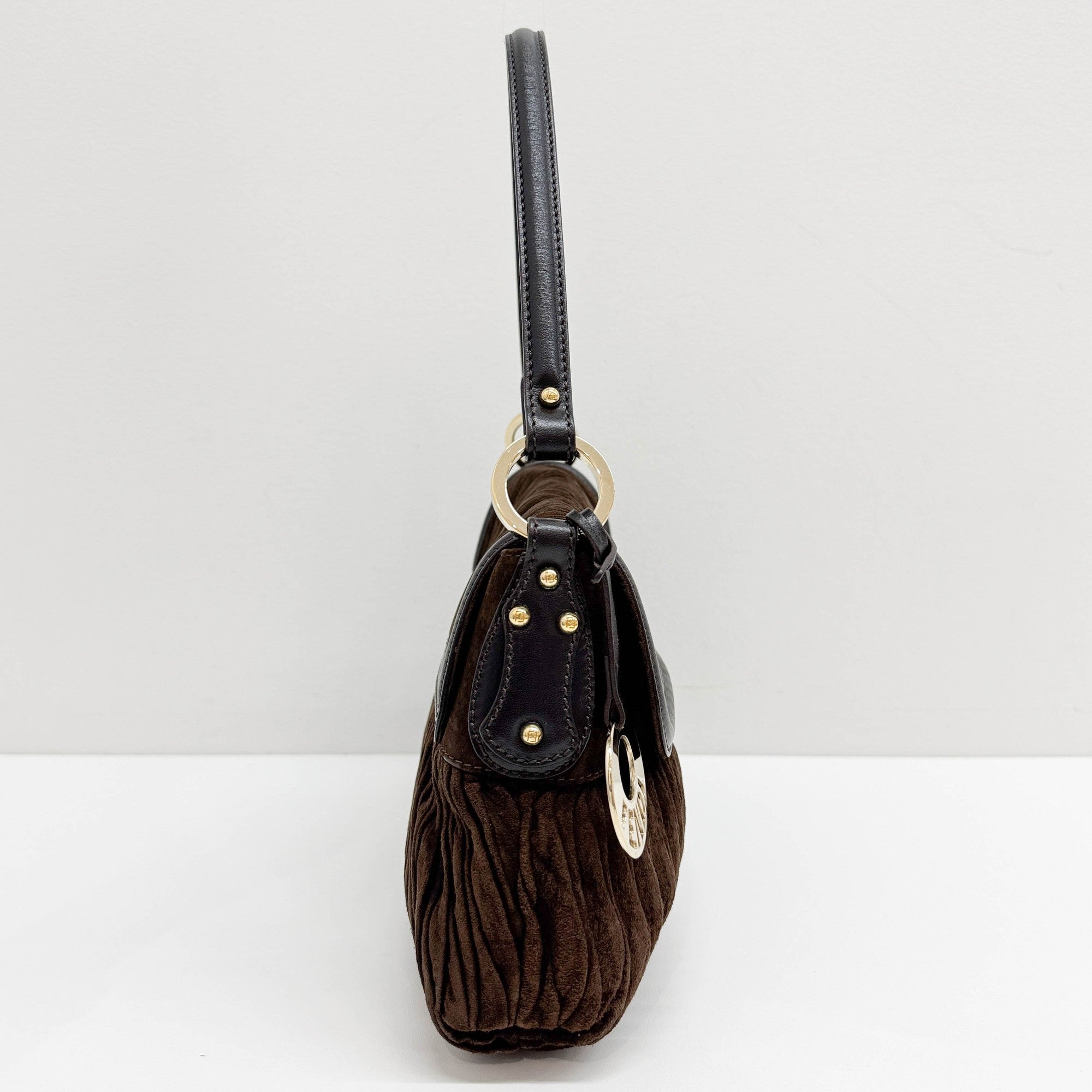 Chef Brown Suede Shoulder Bag