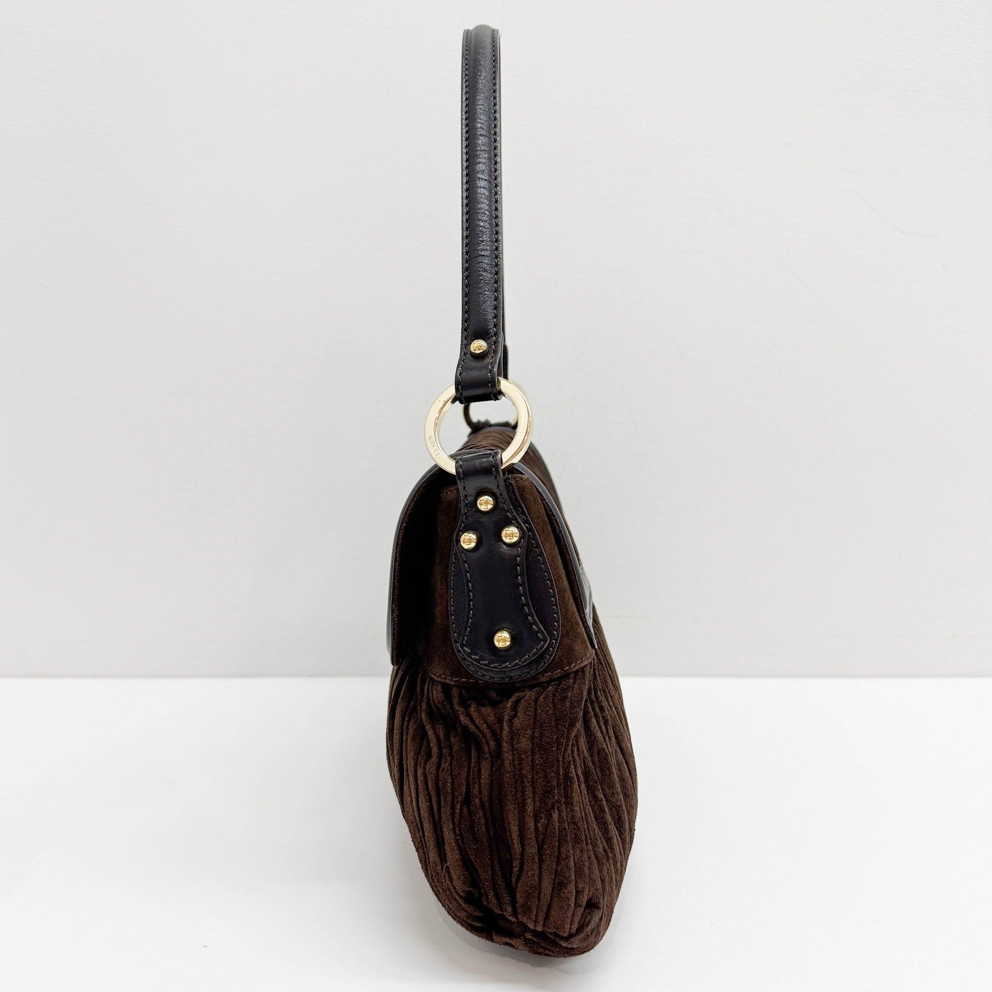 Chef Brown Suede Shoulder Bag