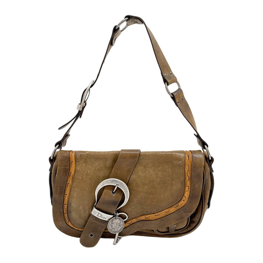Gaucho Olive Leather Shoulder Bag