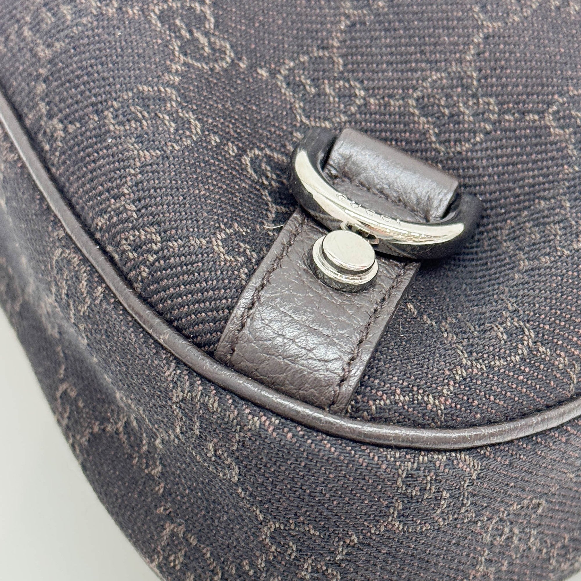 Abbey Espresso GG Canvas Shoulder Bag