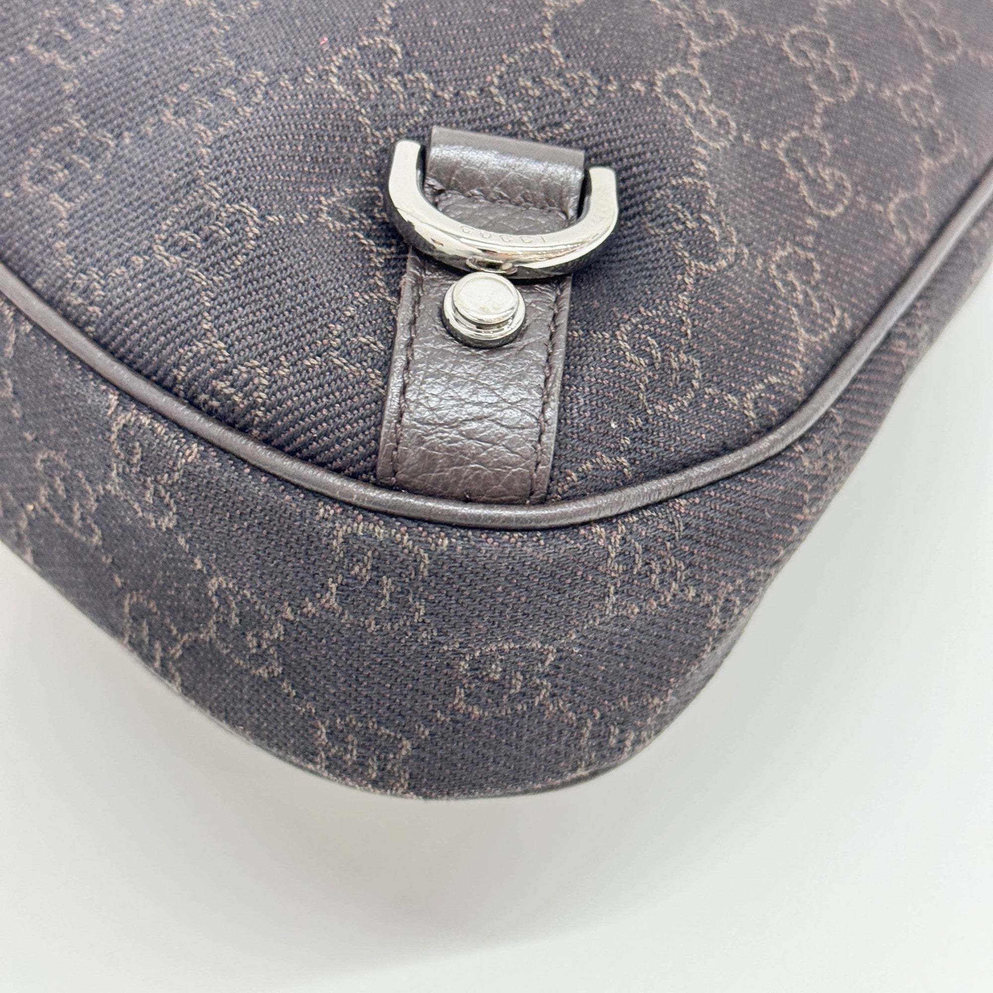 Abbey Espresso GG Canvas Shoulder Bag