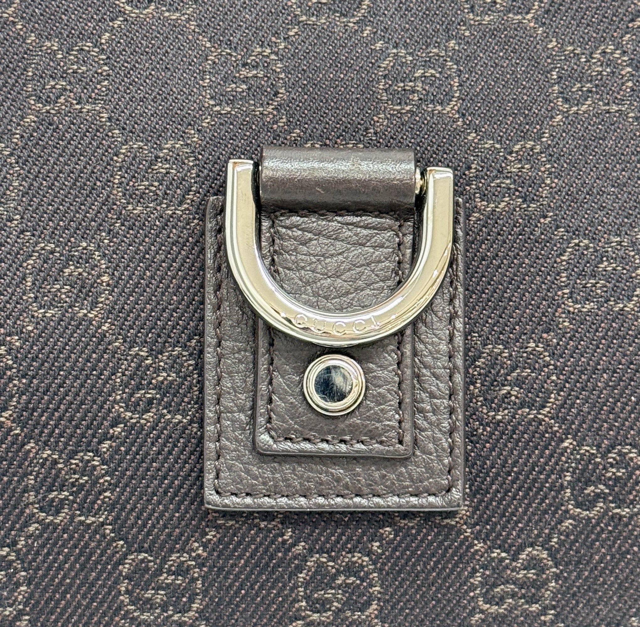 Abbey Espresso GG Canvas Shoulder Bag