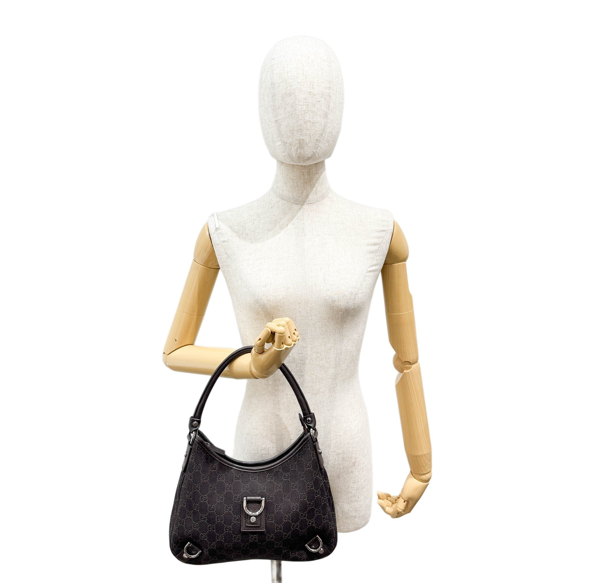 Abbey Espresso GG Canvas Shoulder Bag