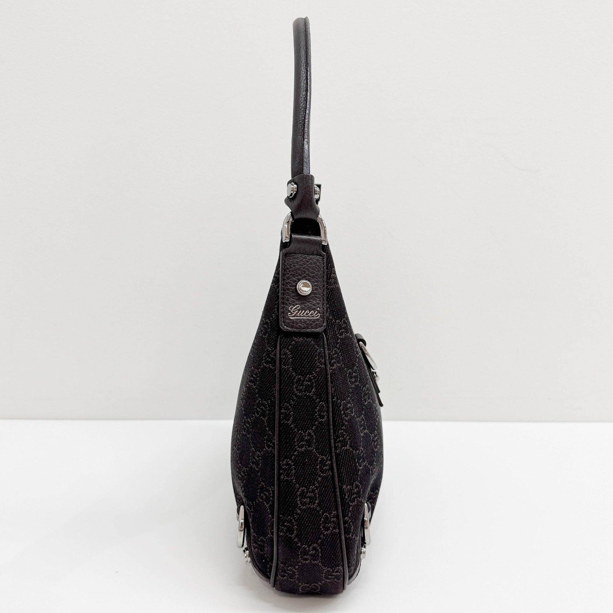 Abbey Espresso GG Canvas Shoulder Bag