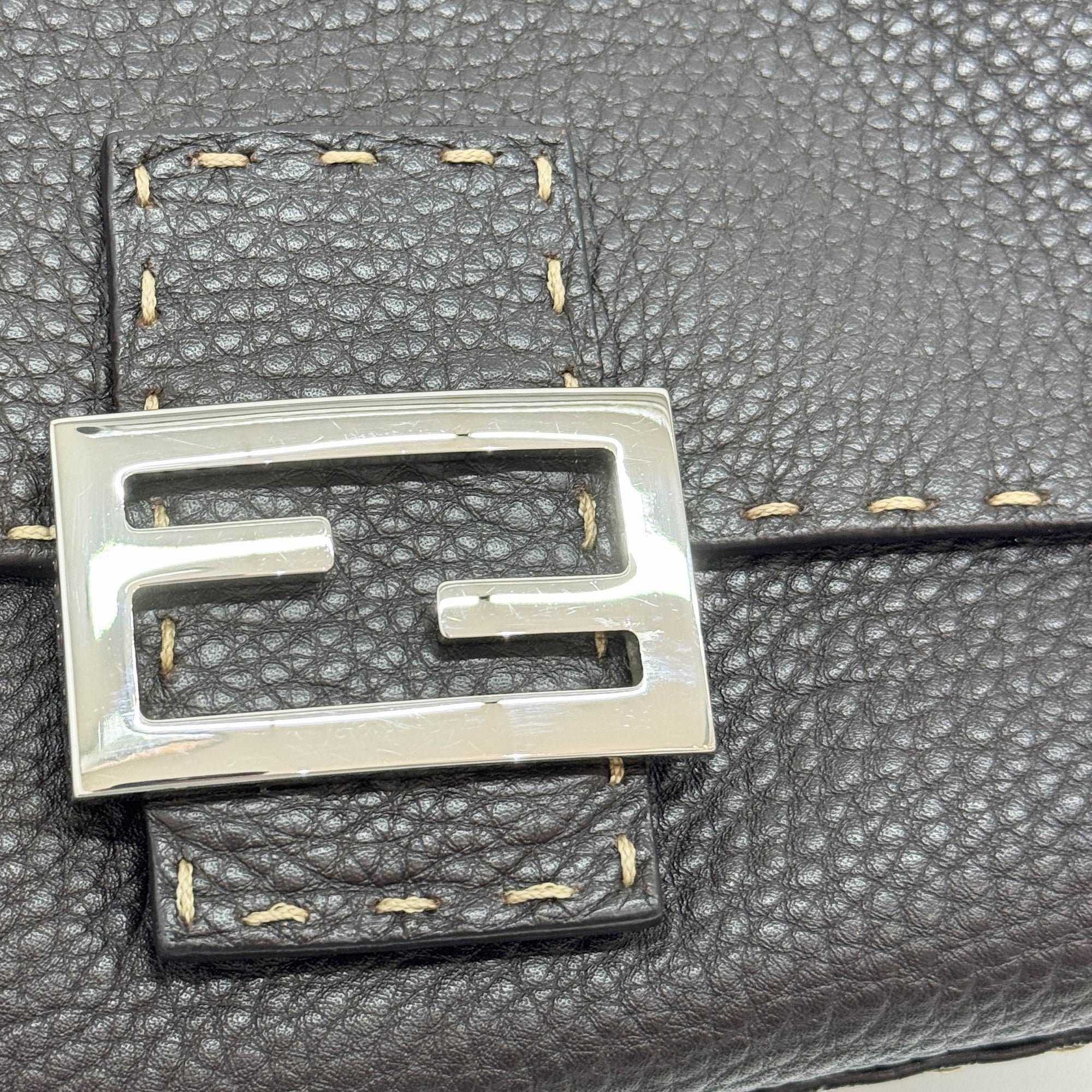 Mini Mamma Baguette Brown Leather Shoulder Bag