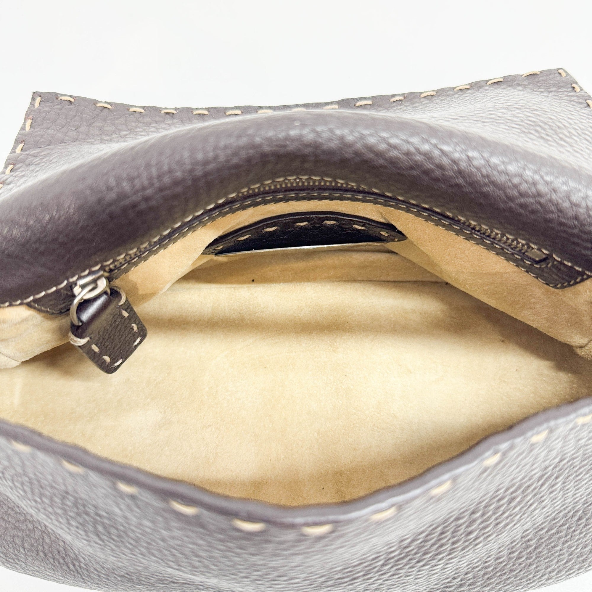 Mini Mamma Baguette Brown Leather Shoulder Bag