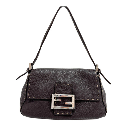 Mini Mamma Baguette Brown Leather Shoulder Bag