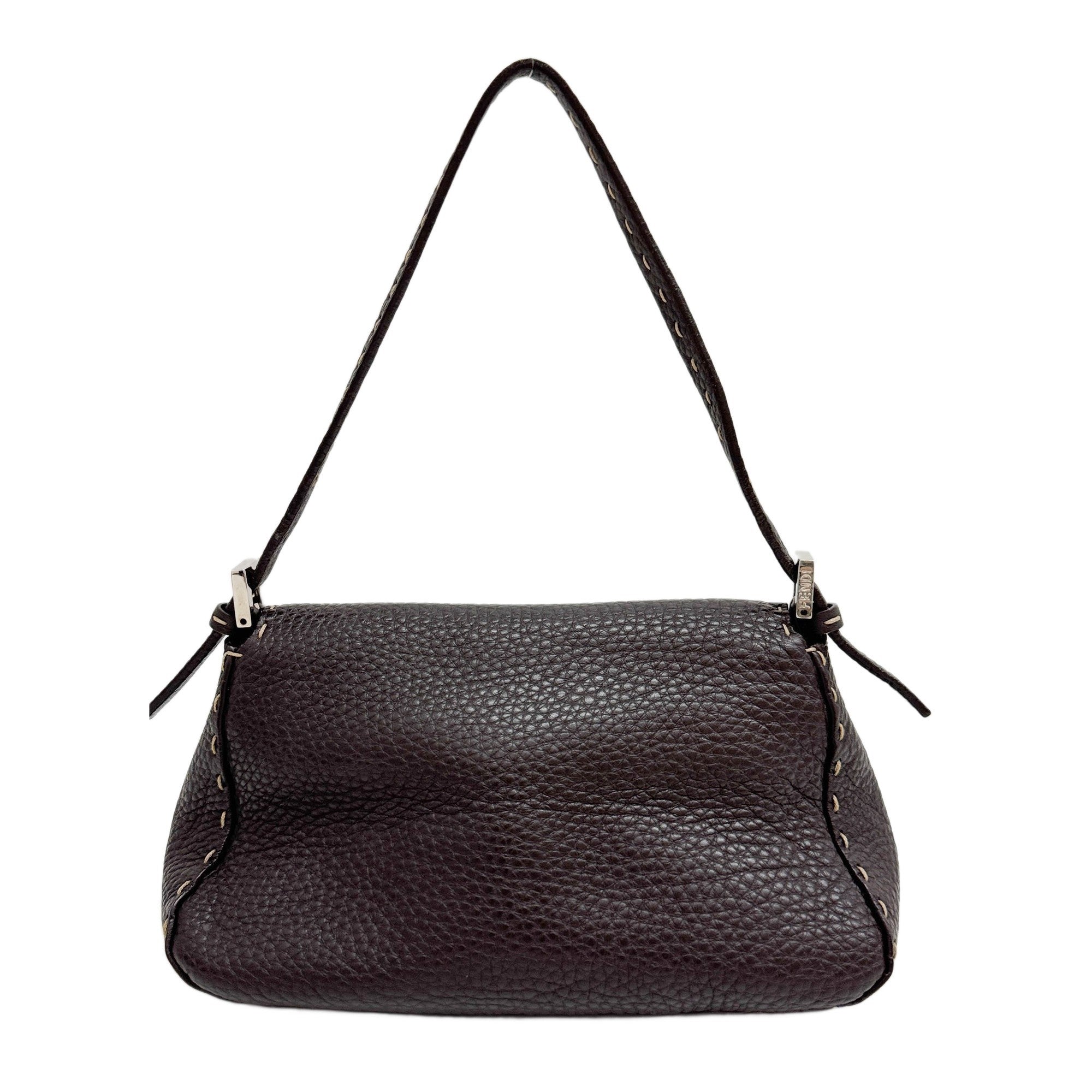 Mini Mamma Baguette Brown Leather Shoulder Bag