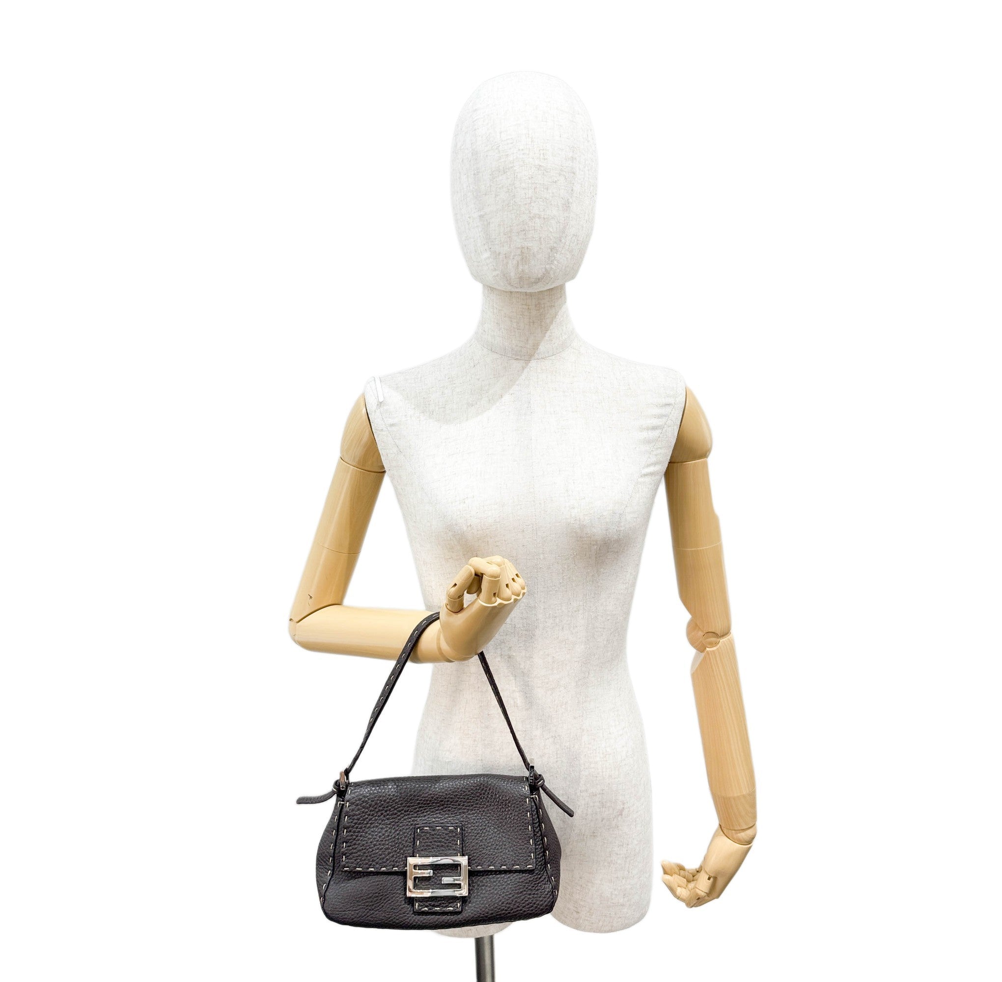 Mini Mamma Baguette Brown Leather Shoulder Bag