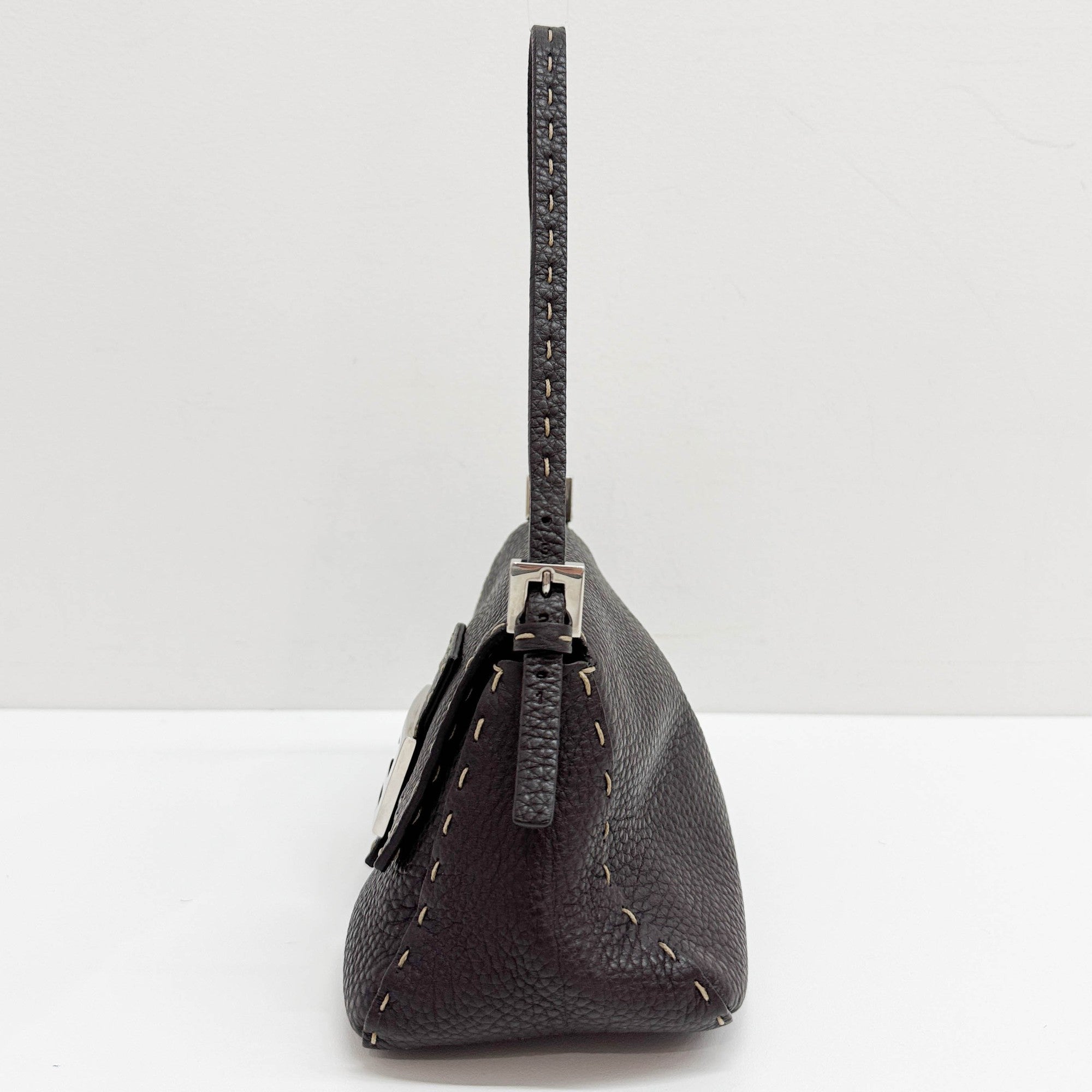 Mini Mamma Baguette Brown Leather Shoulder Bag
