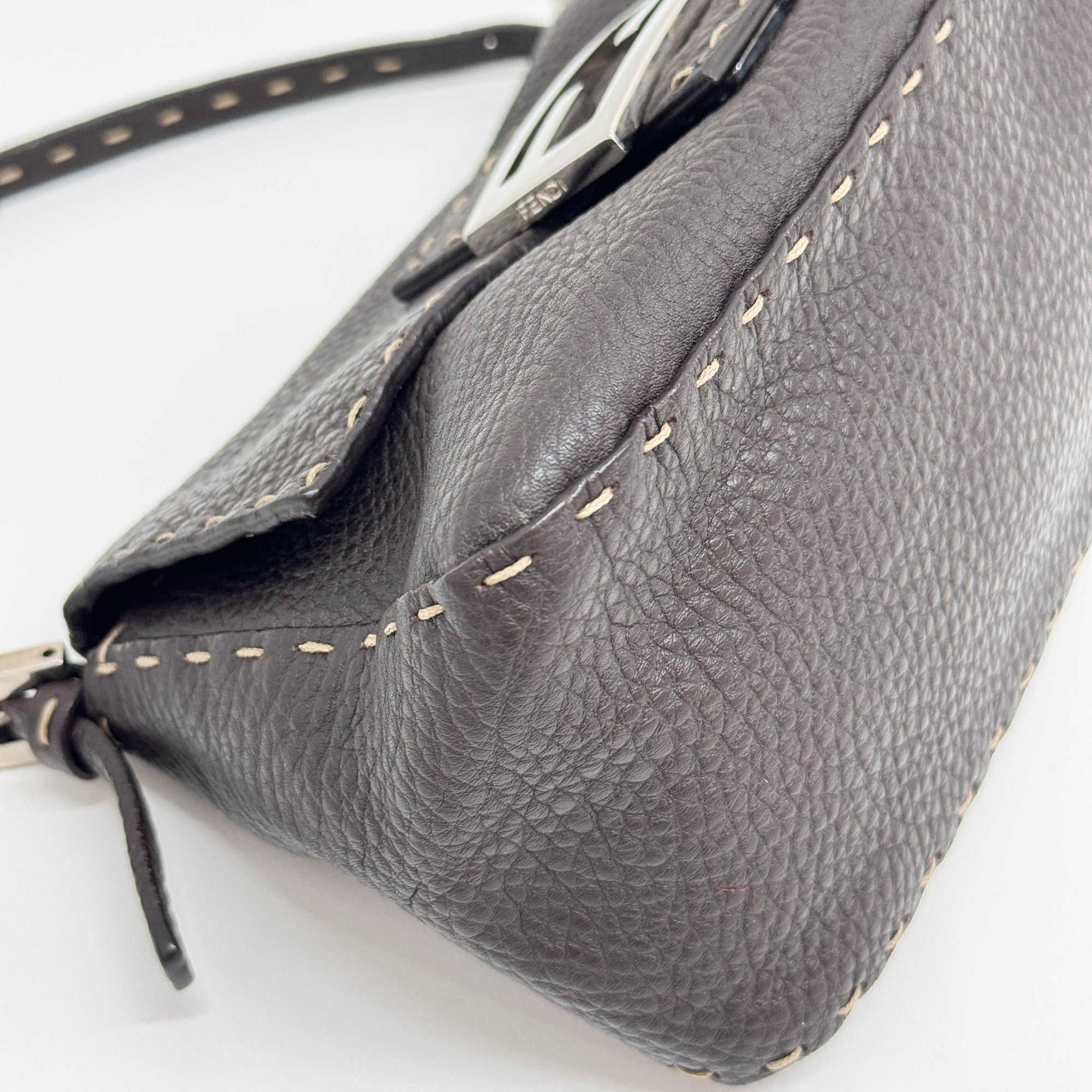 Mini Mamma Baguette Brown Leather Shoulder Bag