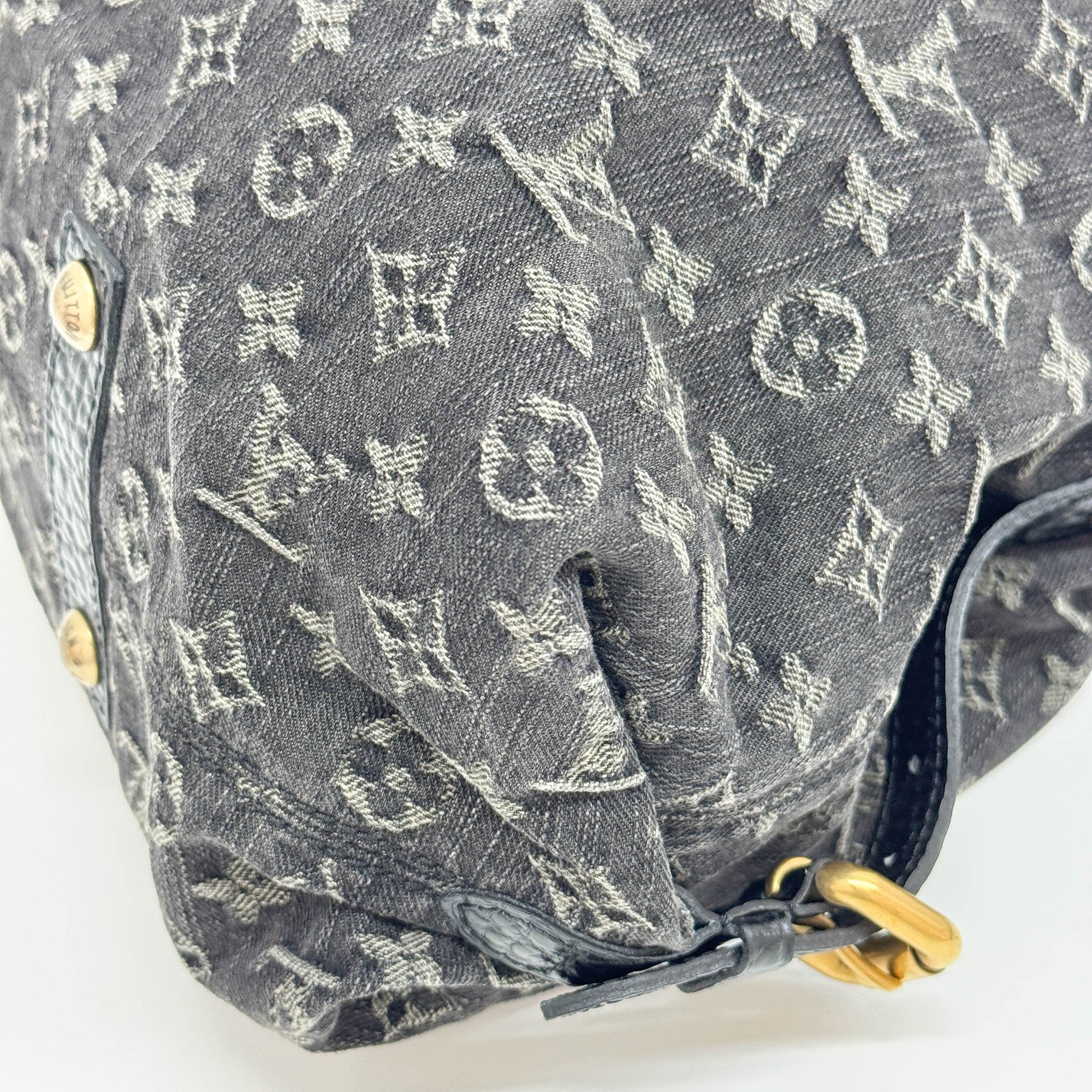 Neo Cabby Black Monogram Canvas Denim Two Way Bag