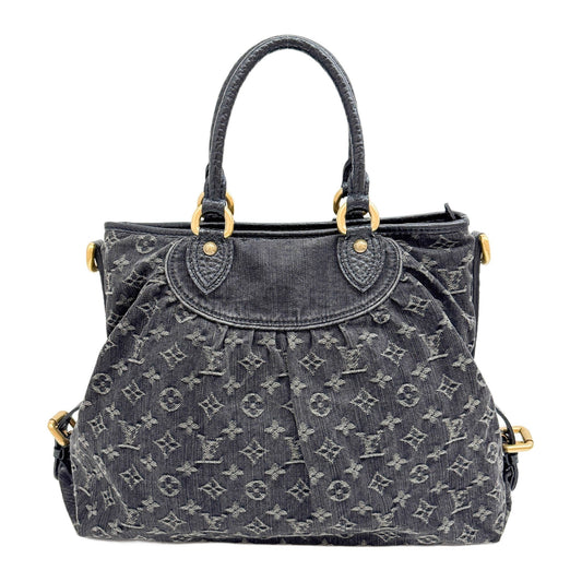 Neo Cabby Black Monogram Canvas Denim Two Way Bag