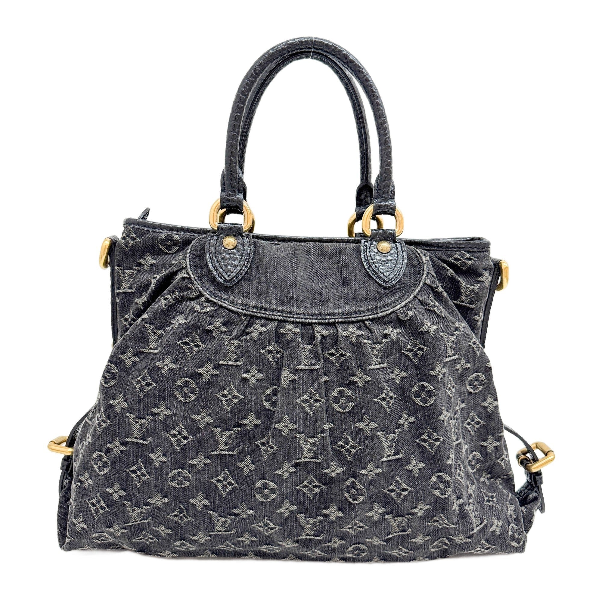 Neo Cabby Black Monogram Canvas Denim Two Way Bag