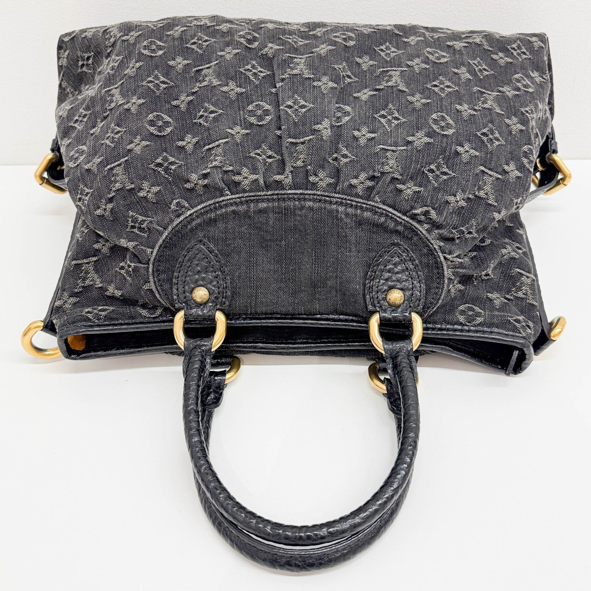 Neo Cabby Black Monogram Canvas Denim Two Way Bag