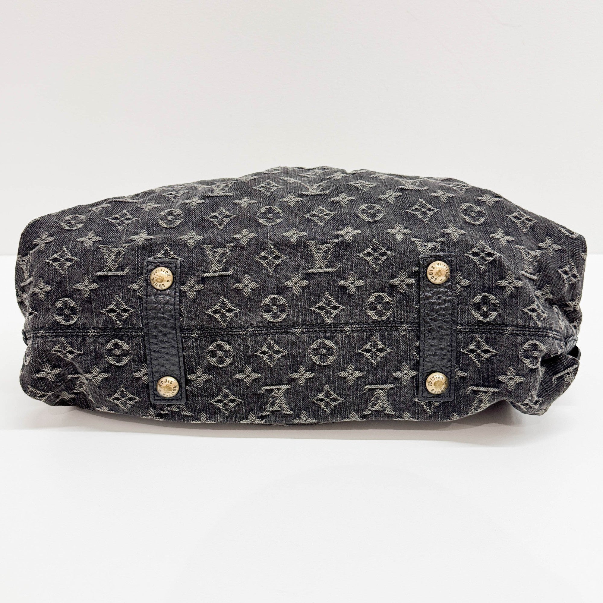 Neo Cabby Black Monogram Canvas Denim Two Way Bag