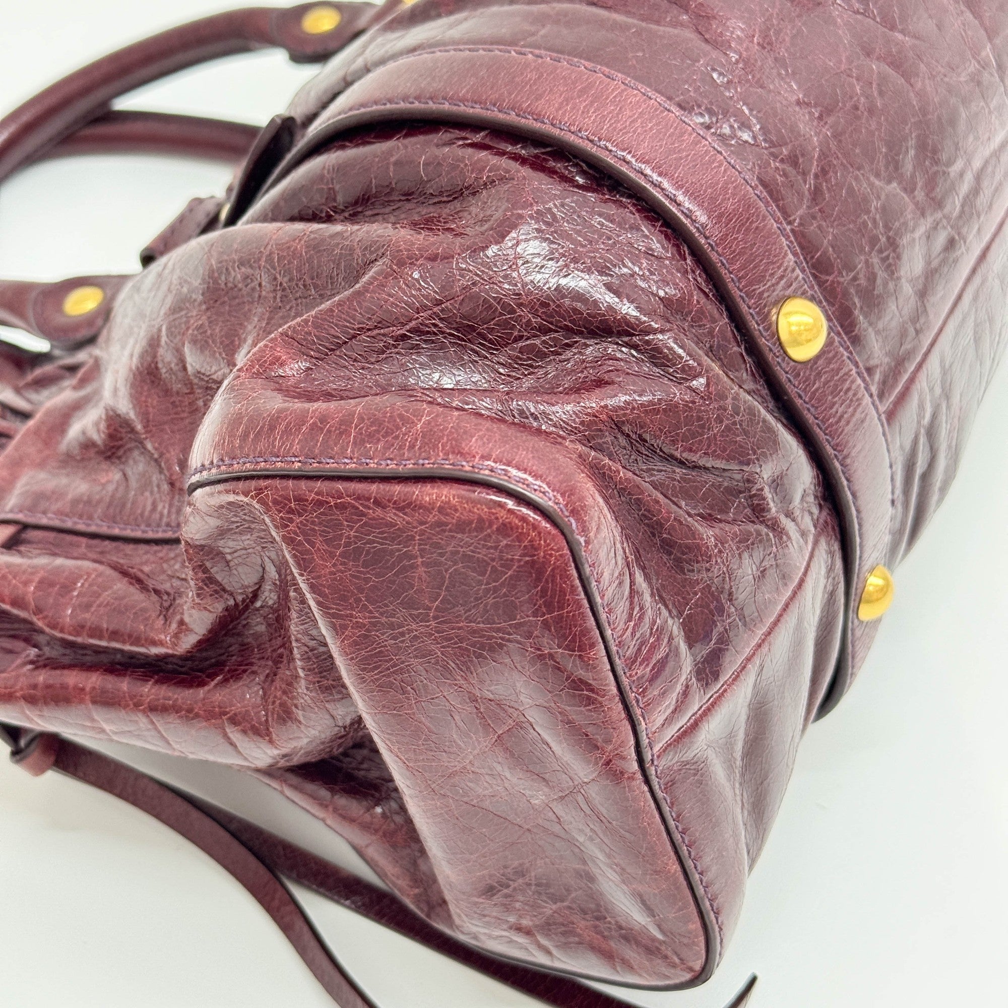 Vitello Bordeaux Leather Hand Bag