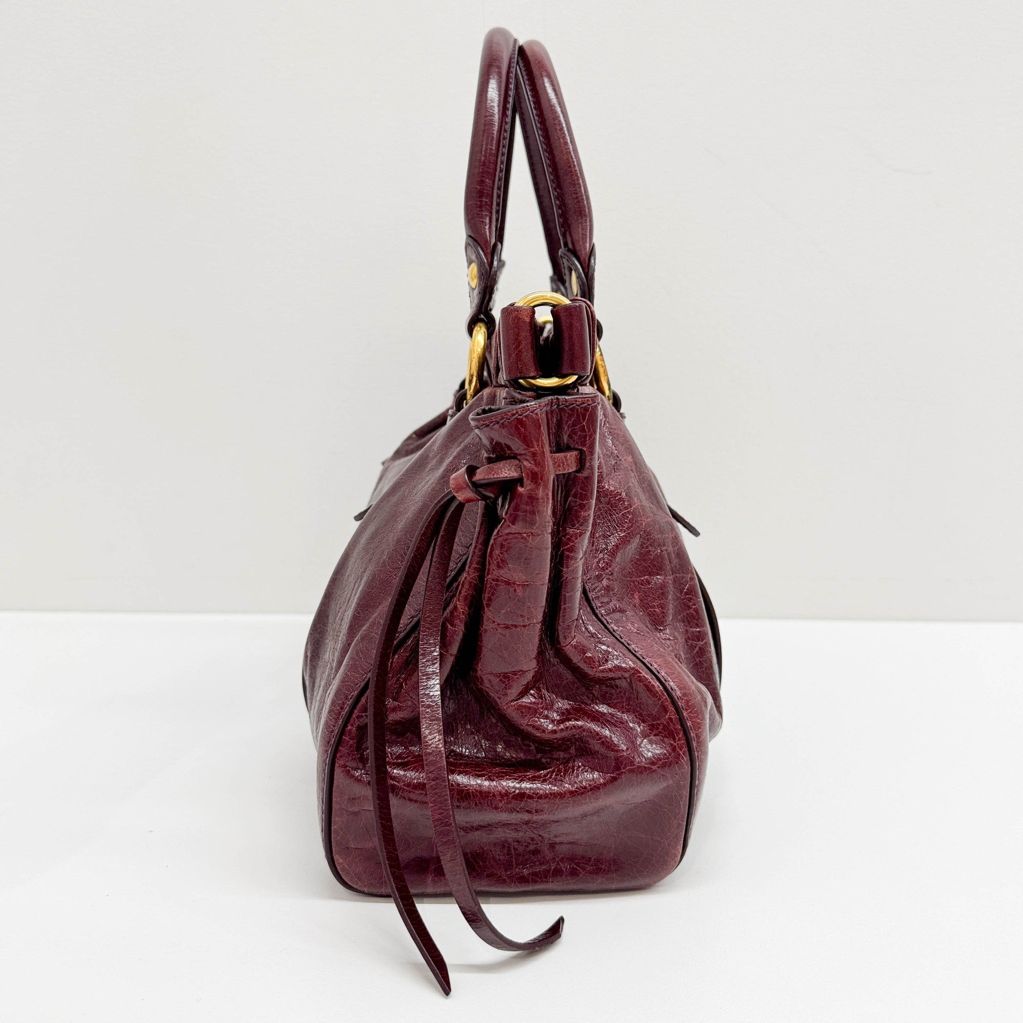 Vitello Bordeaux Leather Hand Bag