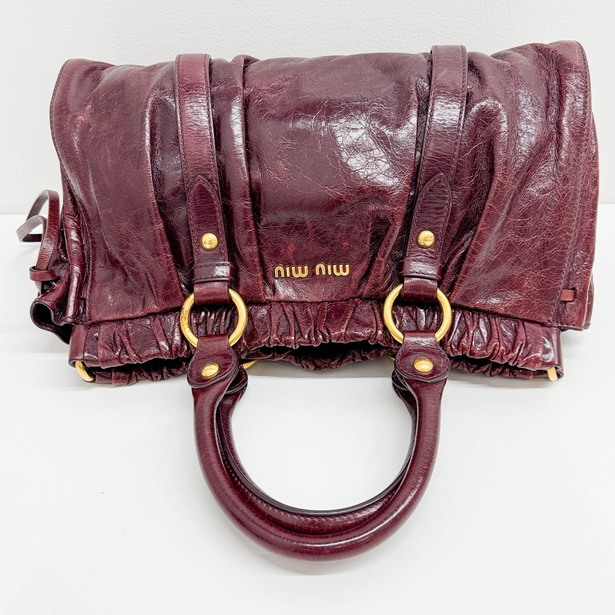 Vitello Bordeaux Leather Hand Bag