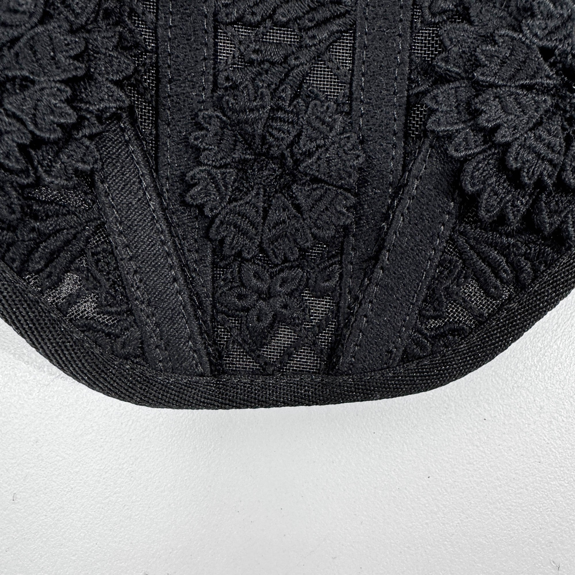 Size 36 EU Floral Applique Black Cotton Bustier