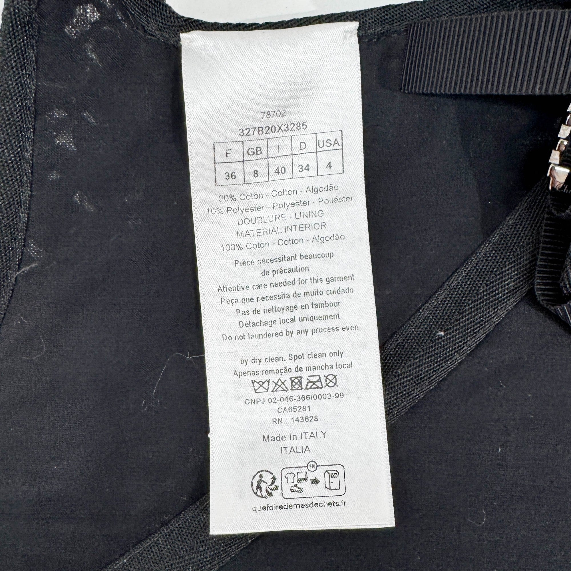 Size 36 EU Floral Applique Black Cotton Bustier