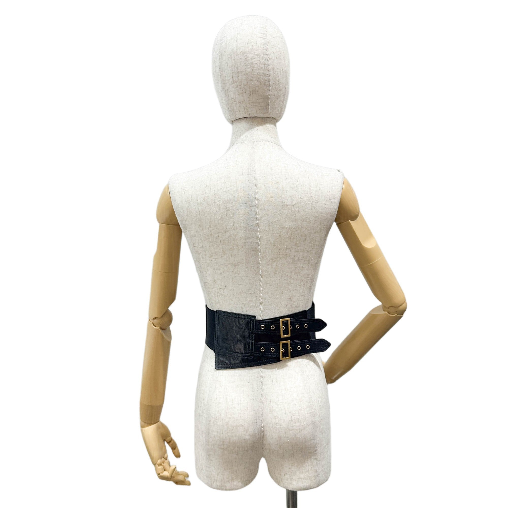 Size S/M Saddle Black Leather Waist Belt Bag