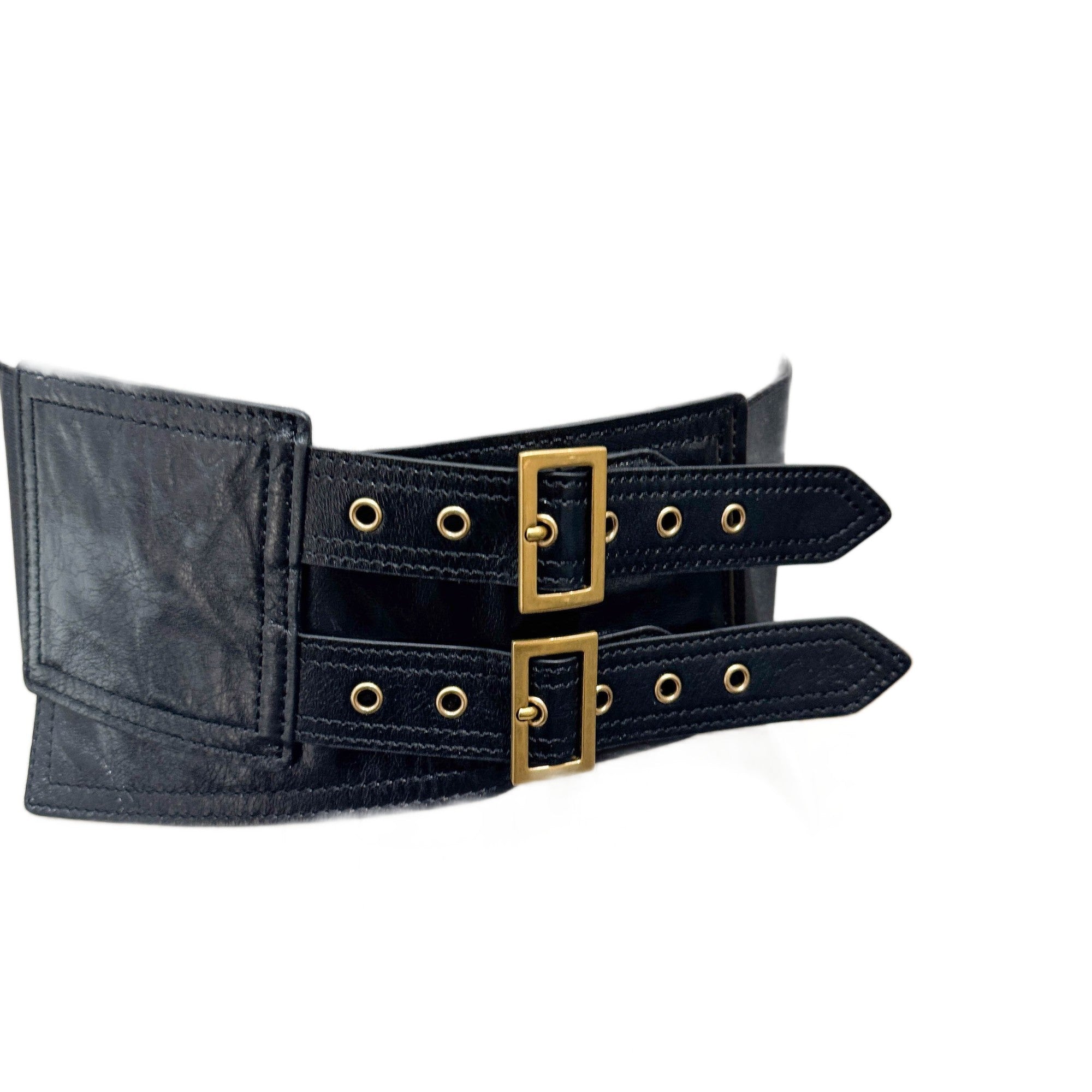 Size S/M Saddle Black Leather Waist Belt Bag