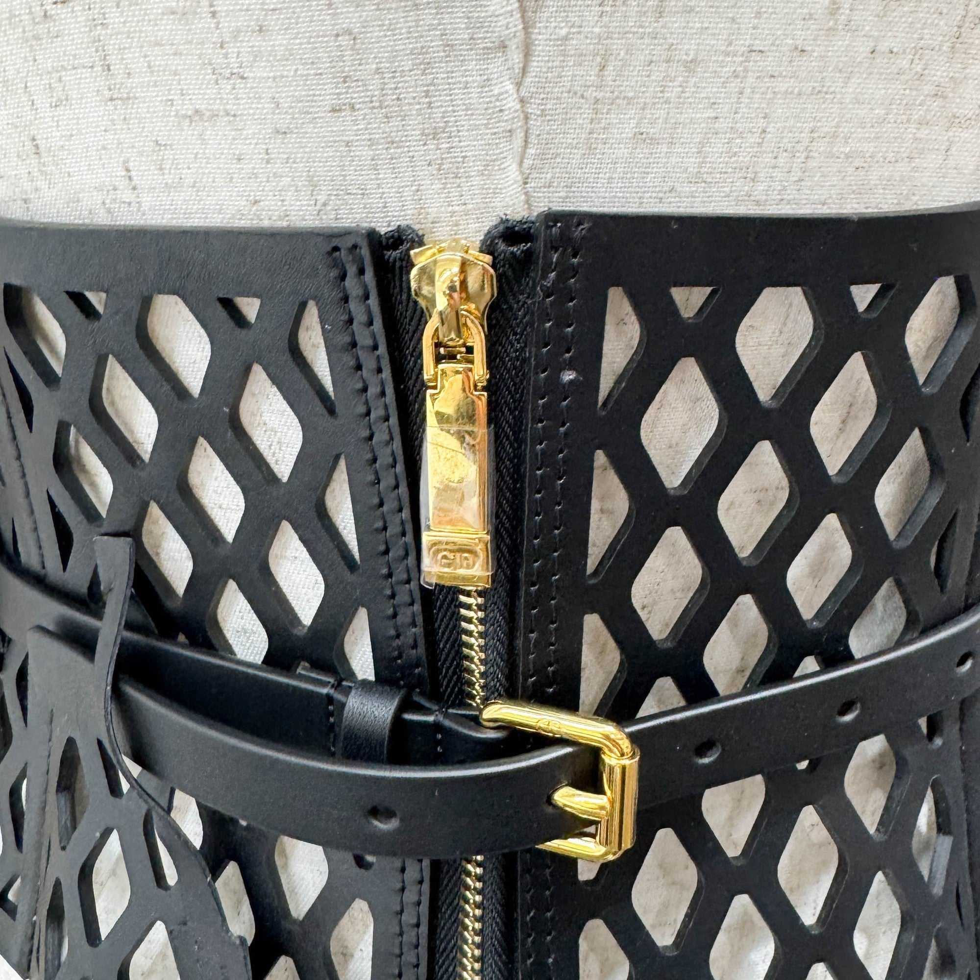 Size 70cm Black Leather Corset Belt