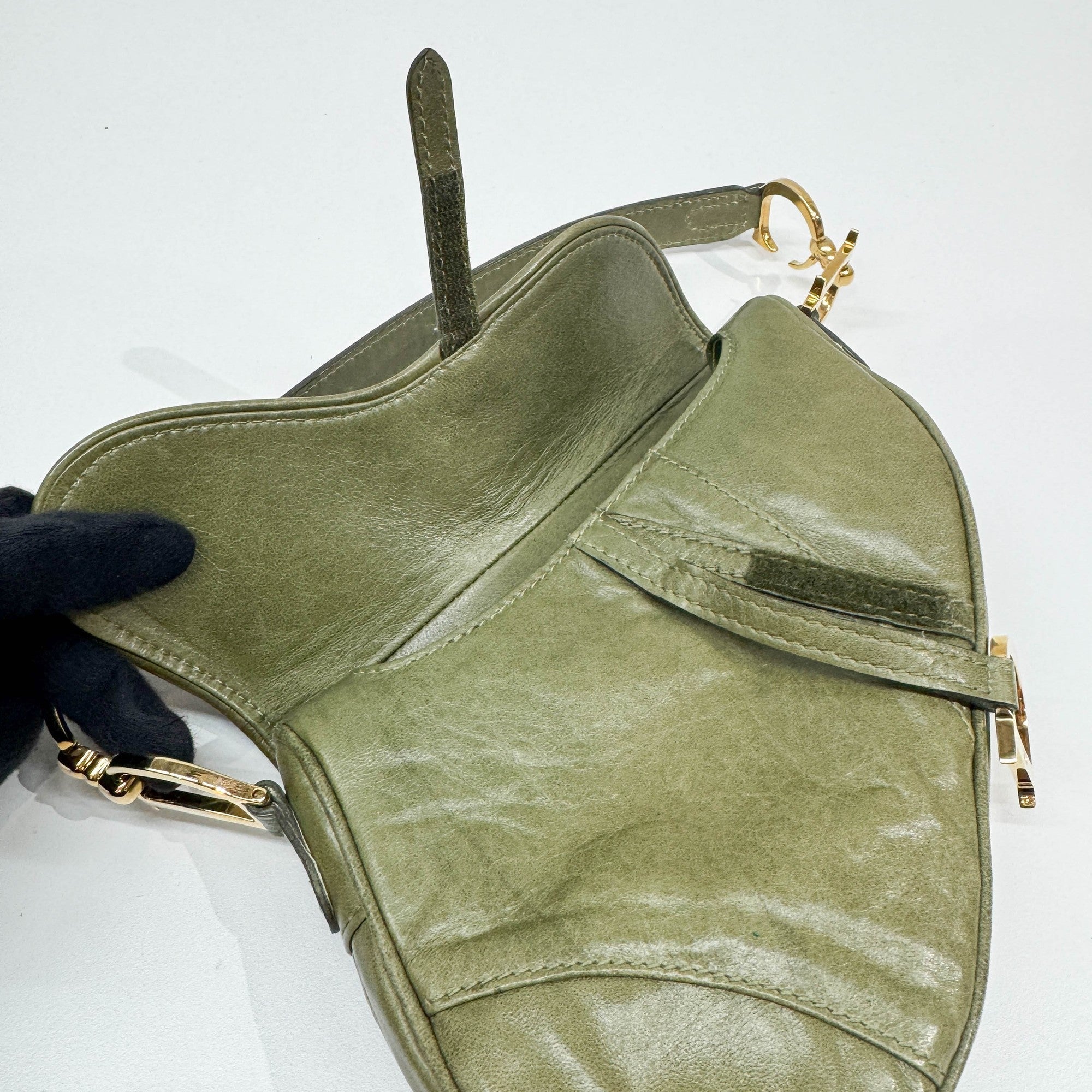 Mini Saddle Olive Green Shoulder Bag